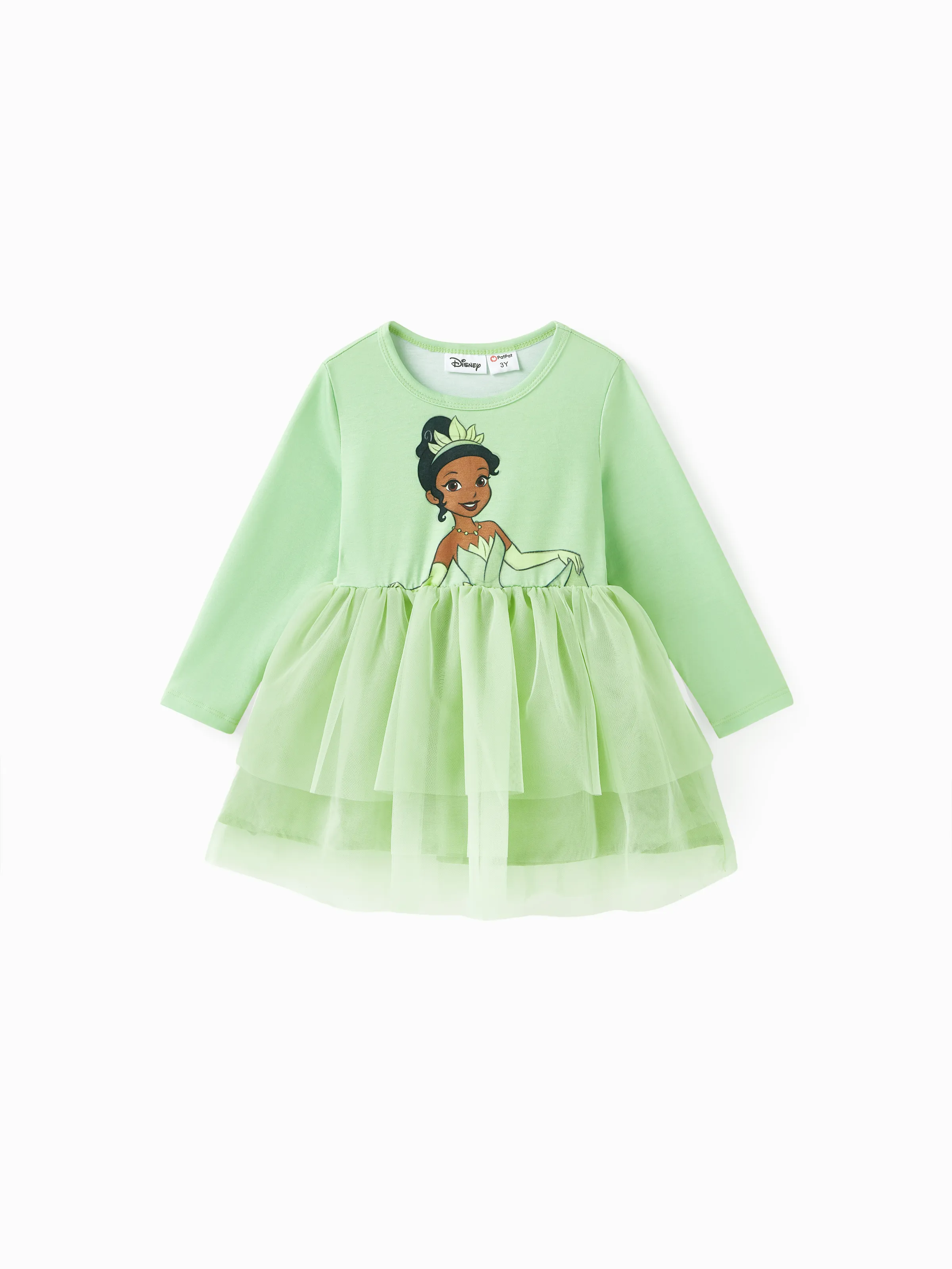 

Disney Princess Toddler Girl Character Naia™ Print Long-sleeve Mesh Overlay Fairy Tulle Dress