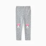 Disney Mickey and Friends Toddler Girl Floral Print Leggings Flecked Grey
