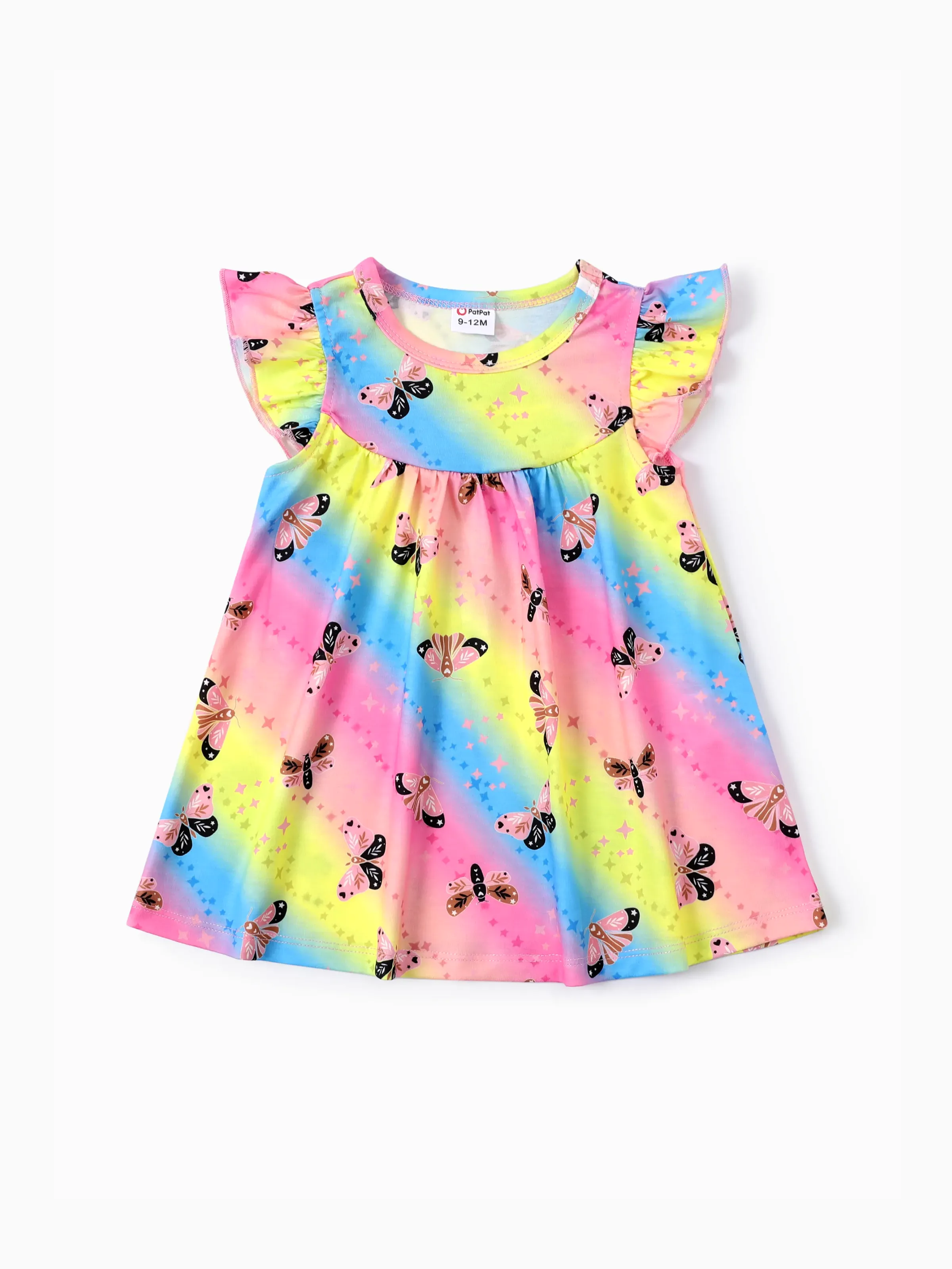 

Baby Girl Sweet Animal Pattern Flutter Sleeve Dress