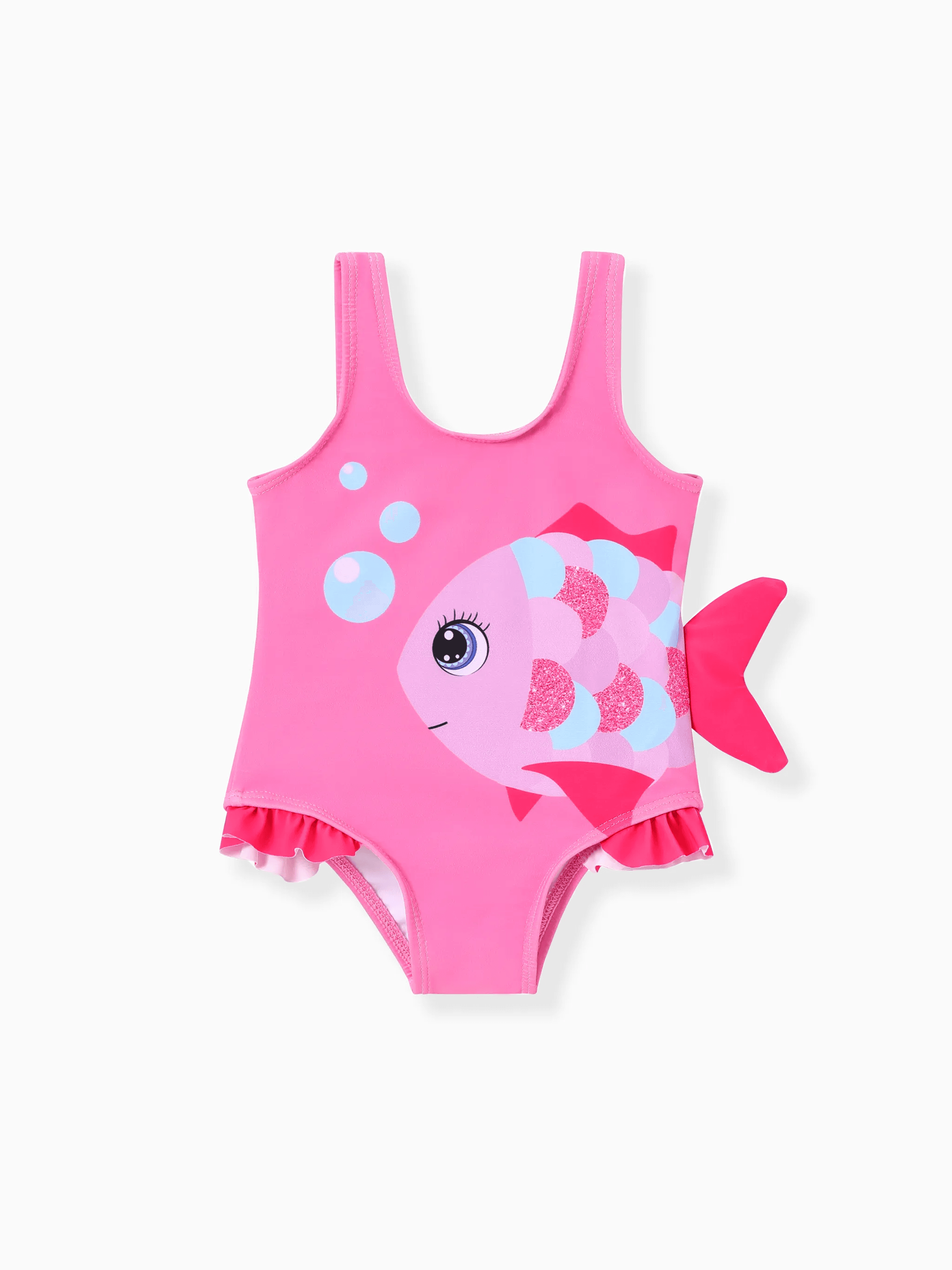

Childlike Animal Pattern Girl's Swimsuit with Hanging Strap, 1pc, Polyester-Spandex Blend