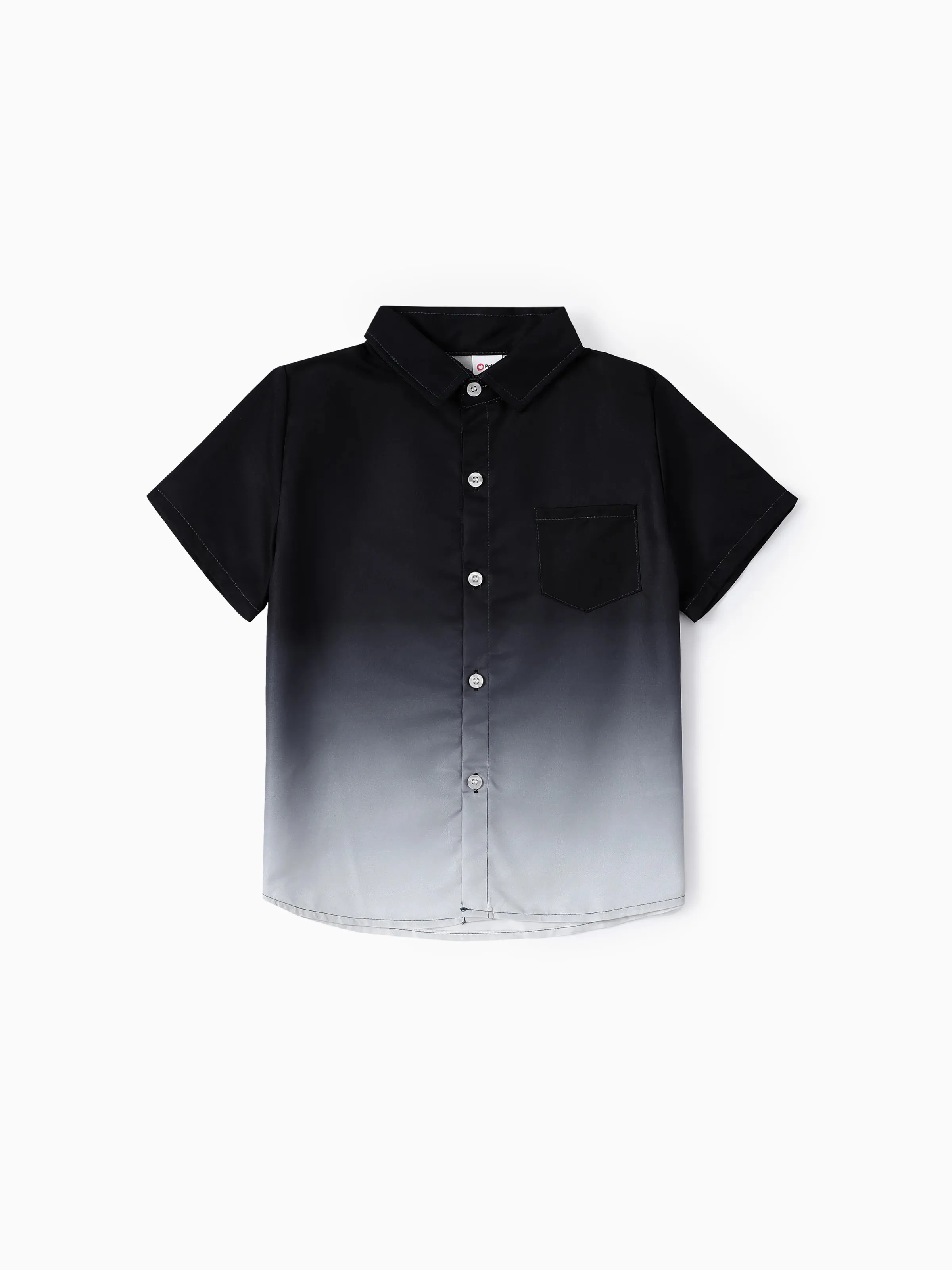 Kid Boy Casual Gradual Change Lapel Short Sleeve Shirt