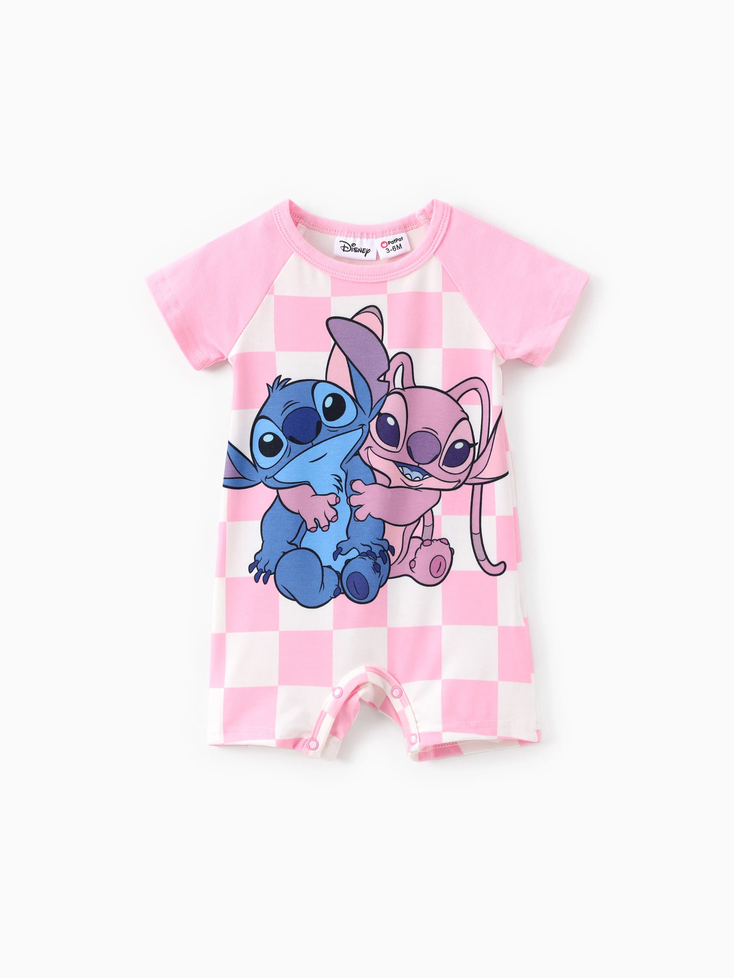 

Disney Stitch Baby Boys/Girls 1pc Naia™ Character Grid/chessboard Print Romper