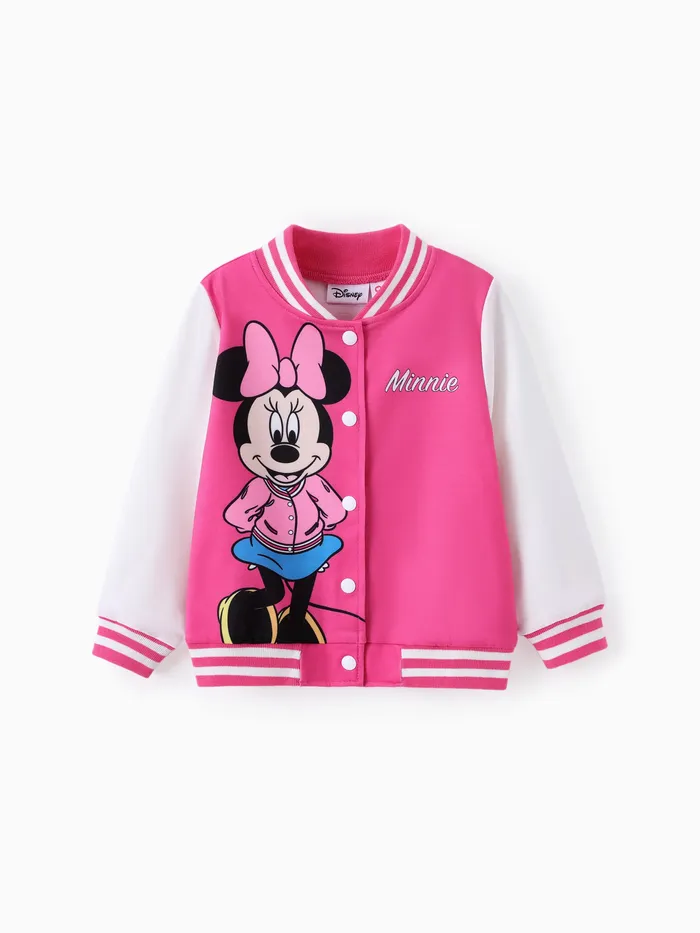 Disney Mickey and Friends Toddler/Kids Girl Letter Print Colorblock Lightweight Bomber Jacket