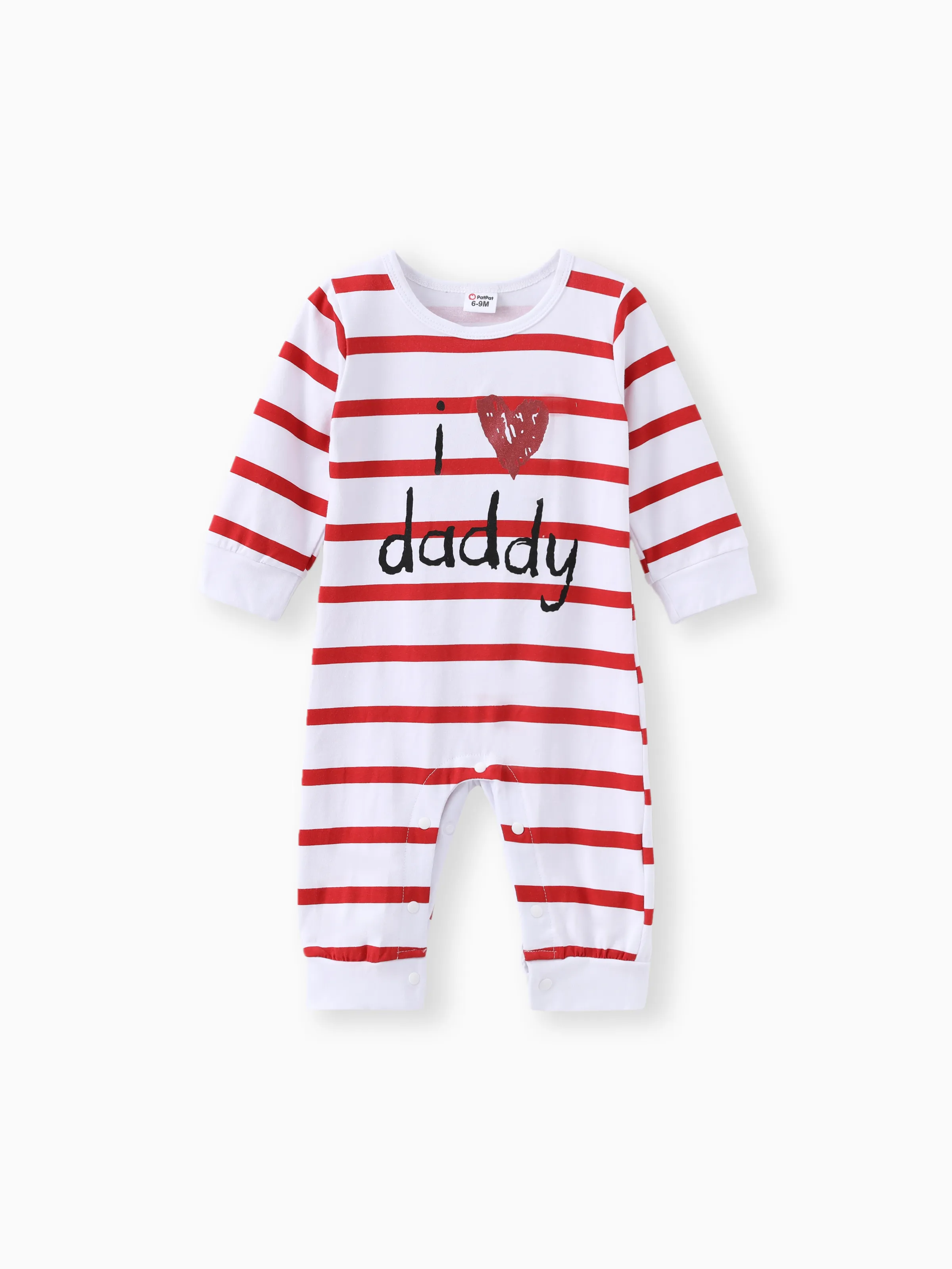 

Baby Boy/Girl 95% Cotton Long-sleeve Love Heart Letter Print Stars/Striped Jumpsuit