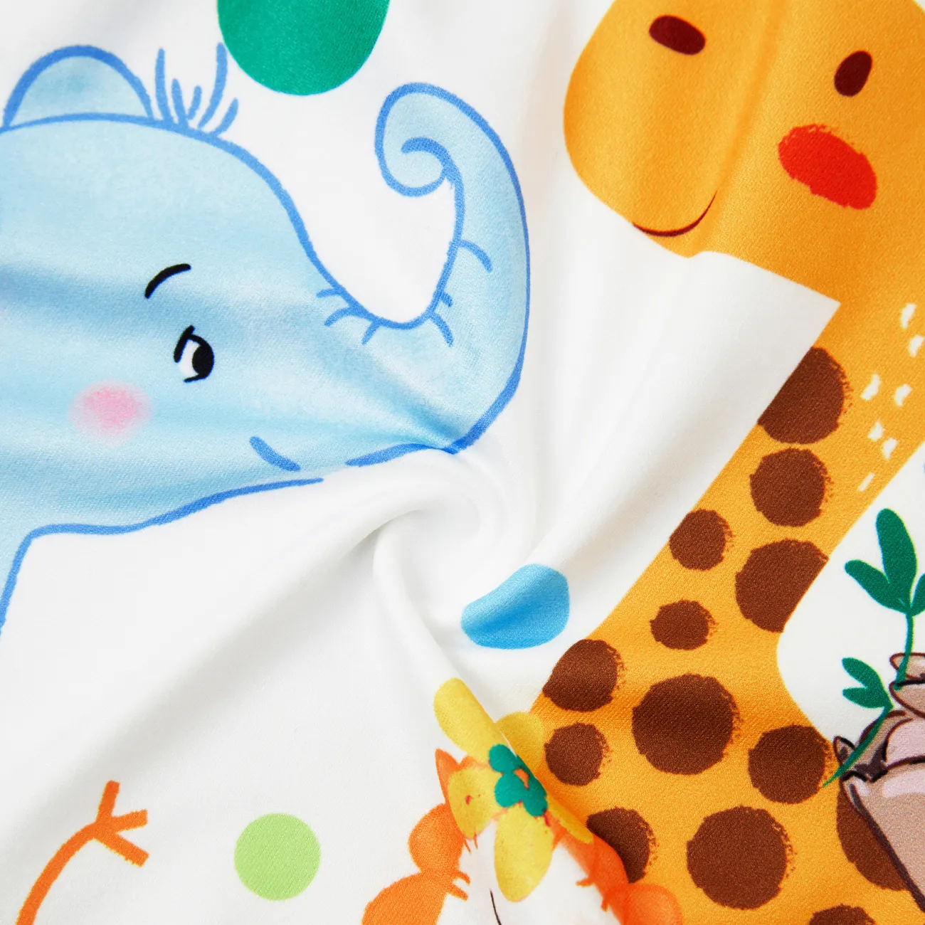 Bebé Unissexo Costuras de tecido Animais Infantil Manga curta Macacão curto Bloco de Cor big image 1