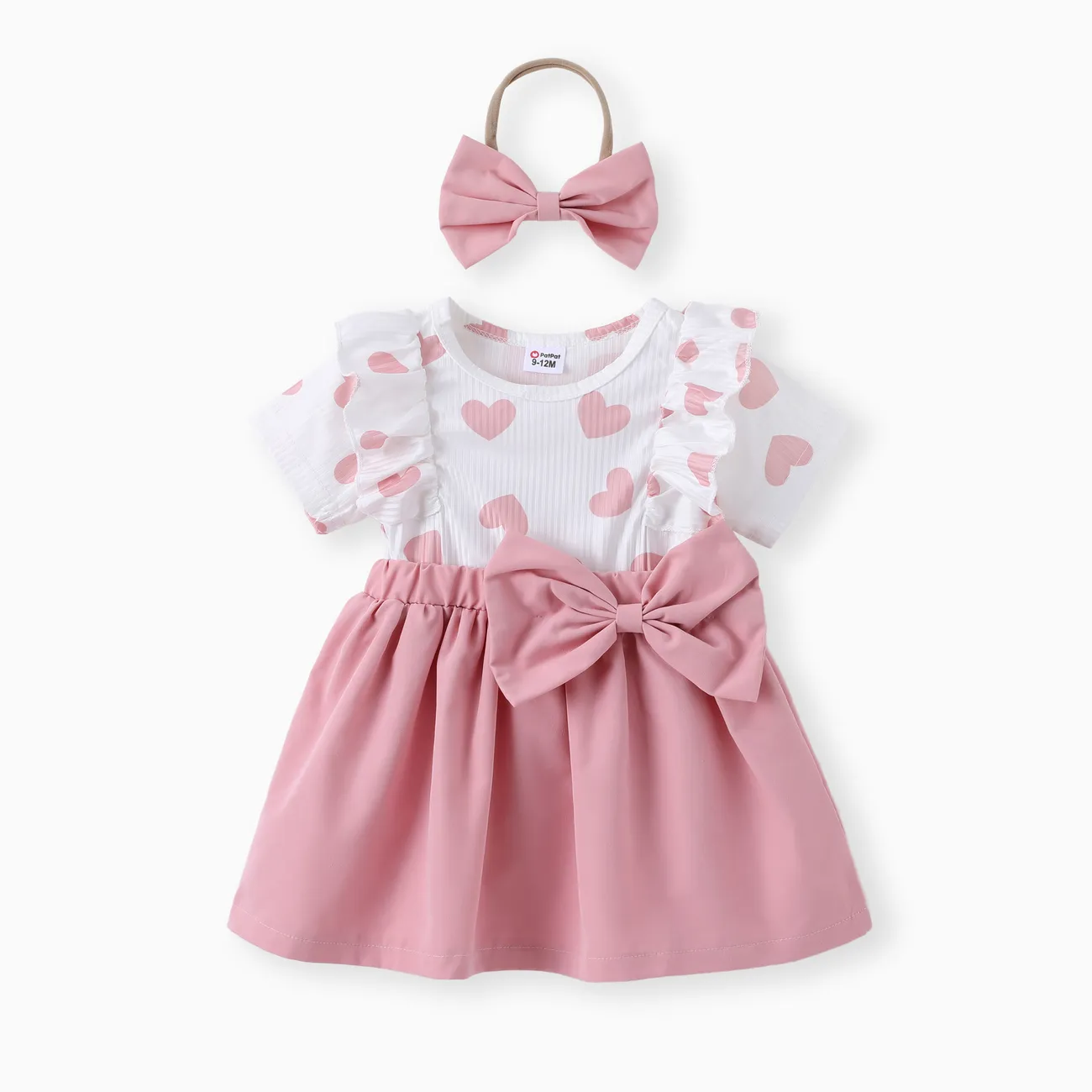 2 unidades Bebé Costuras de tecido Bonito Manga curta Vestidos Rosa big image 1