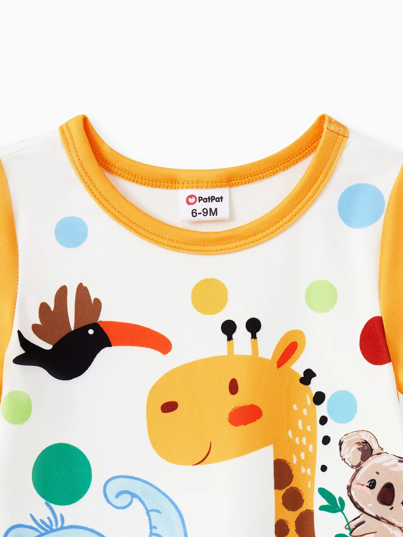 Bebé Unisex Costura de tela Animales Infantil Manga corta Mamelucos y monos Bloque de color big image 1