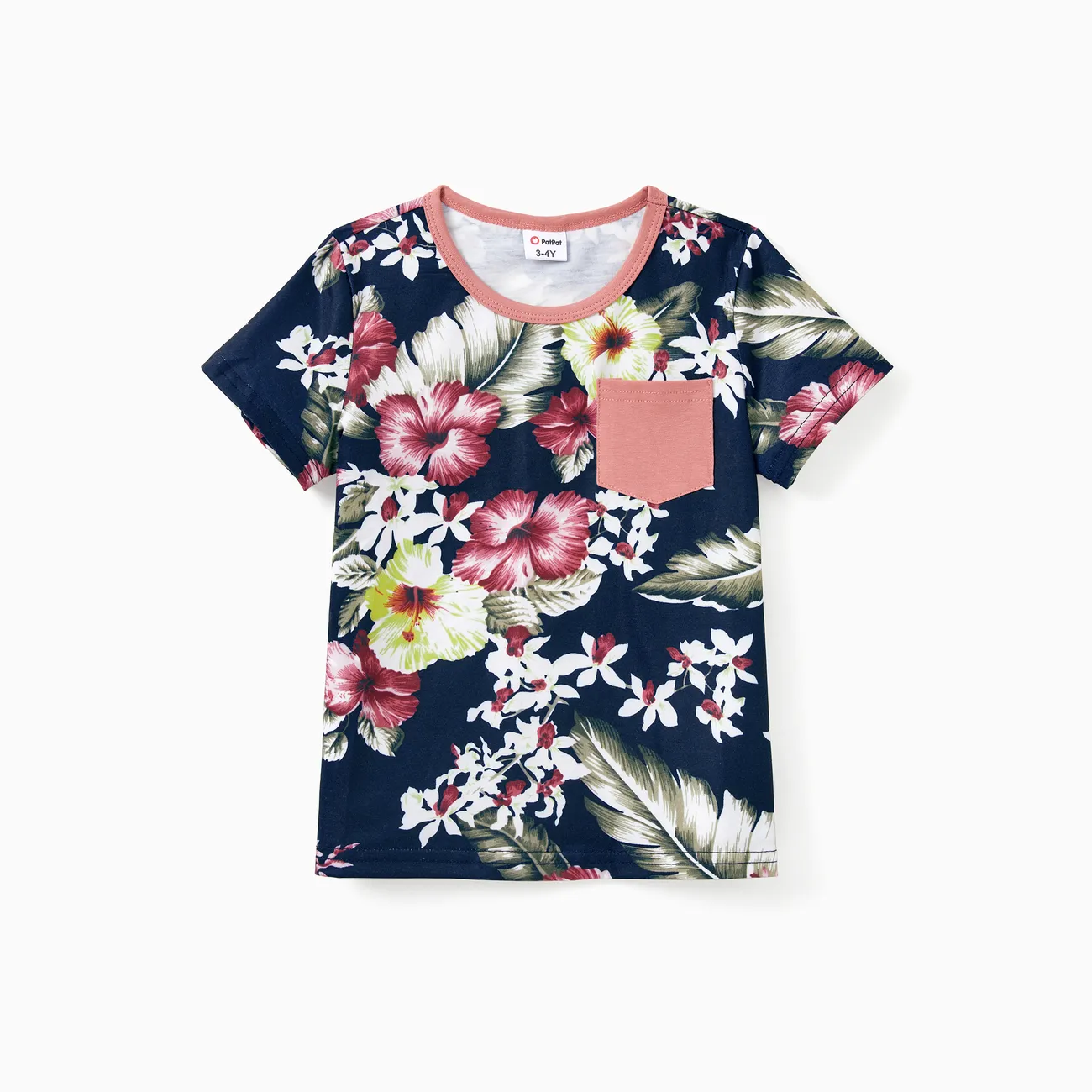 Looks familiares Plantas y flores tropicales Camiseta sin mangas Conjuntos combinados para familia Conjuntos Rosa oscuro big image 1