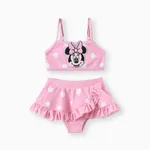 Disney Mickey and Friends Baby/Toddler Girls 2pcs Warermellon Polka Dots Embroidered Minnie Patch Swimsuit Pink