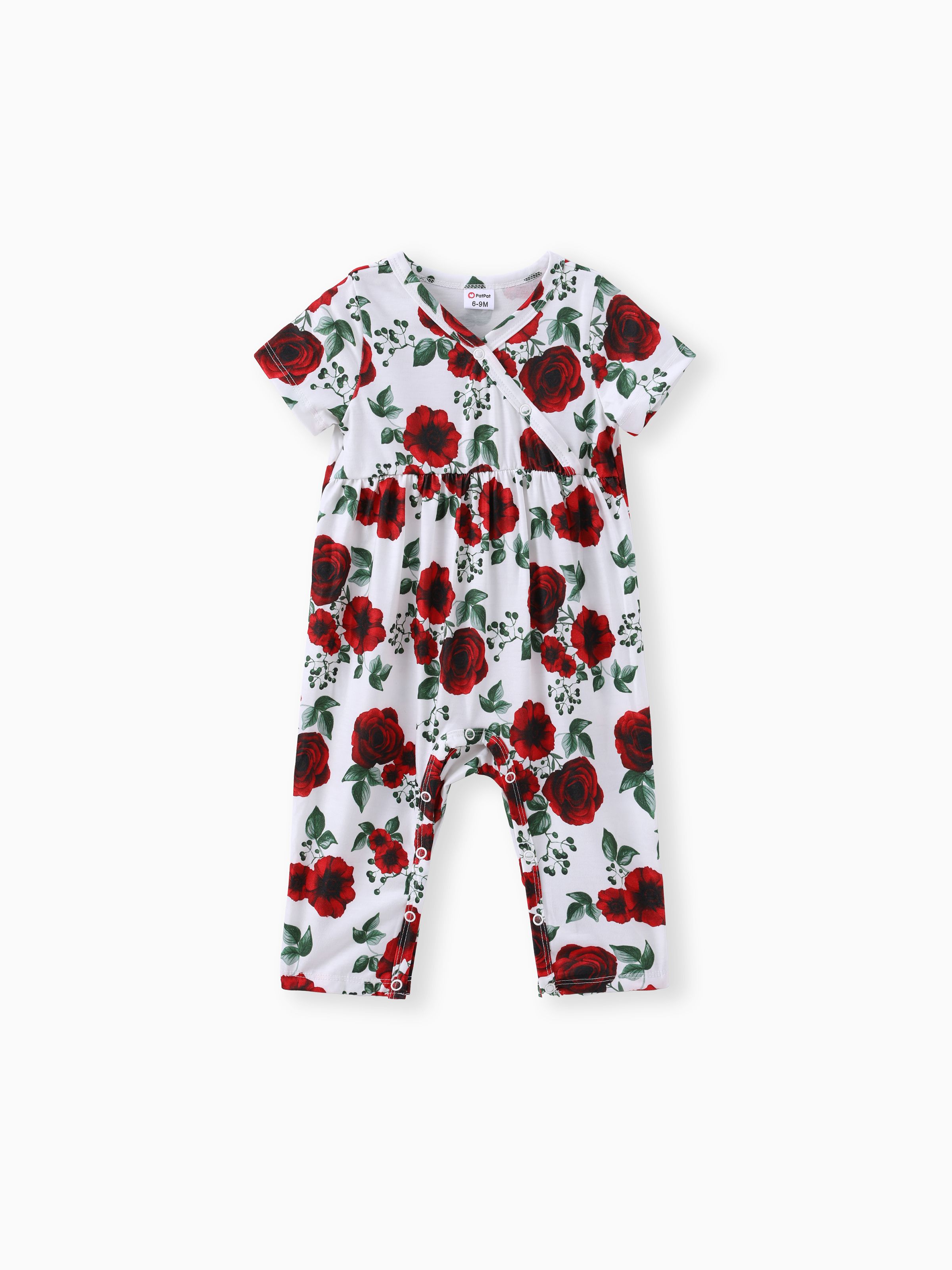 

Floral Babygirl Jumpsuit - Soft and Comfy, 1 Piece with Front Snaps