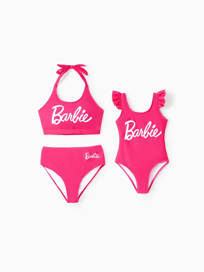 Barbie Mommy and Me Barbie positioning printed one-piece/split swimsuit