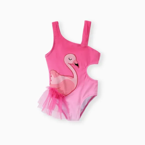 Traje de baño con estampado Flamingo para niña pequeña