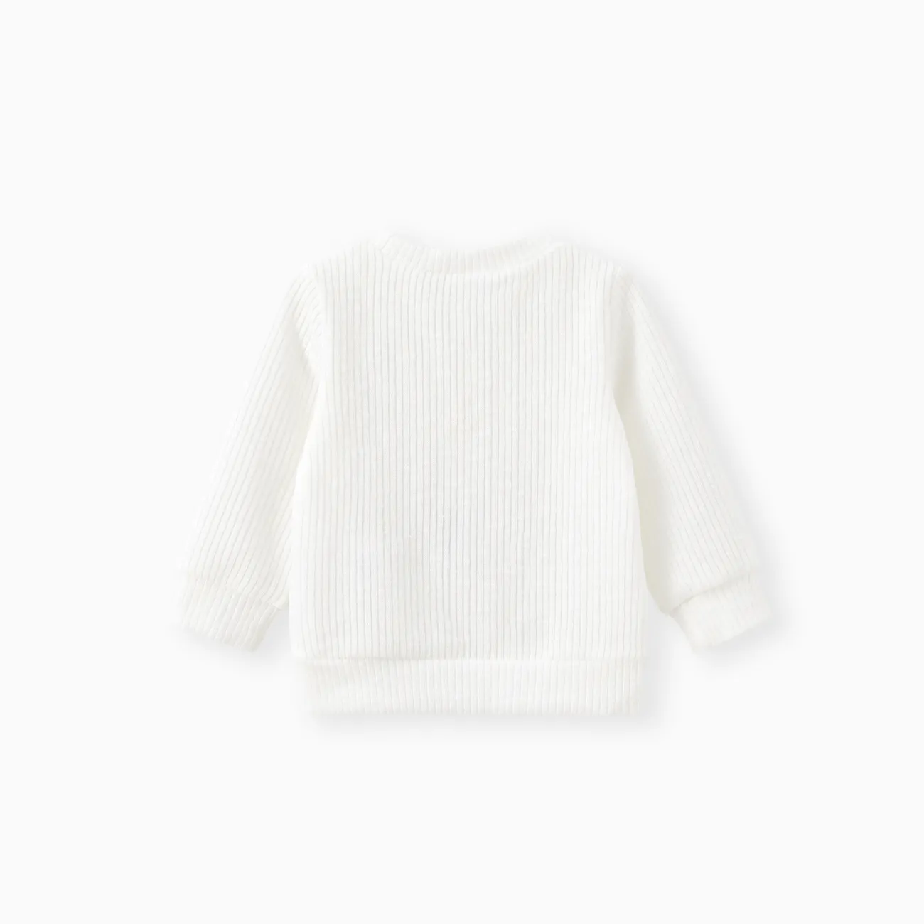 嬰兒 中性 基礎 長袖 T恤 白色 big image 1