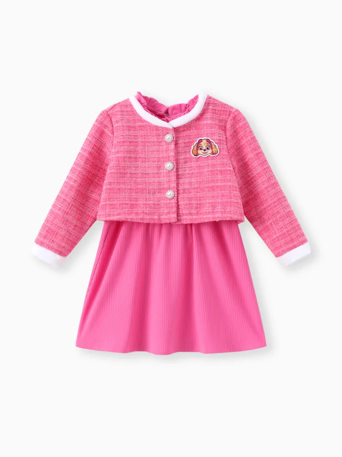 PAW Patrol Toddler Girls 2pcs Cropped Tweed Jacket with Sleeveless Dress Set