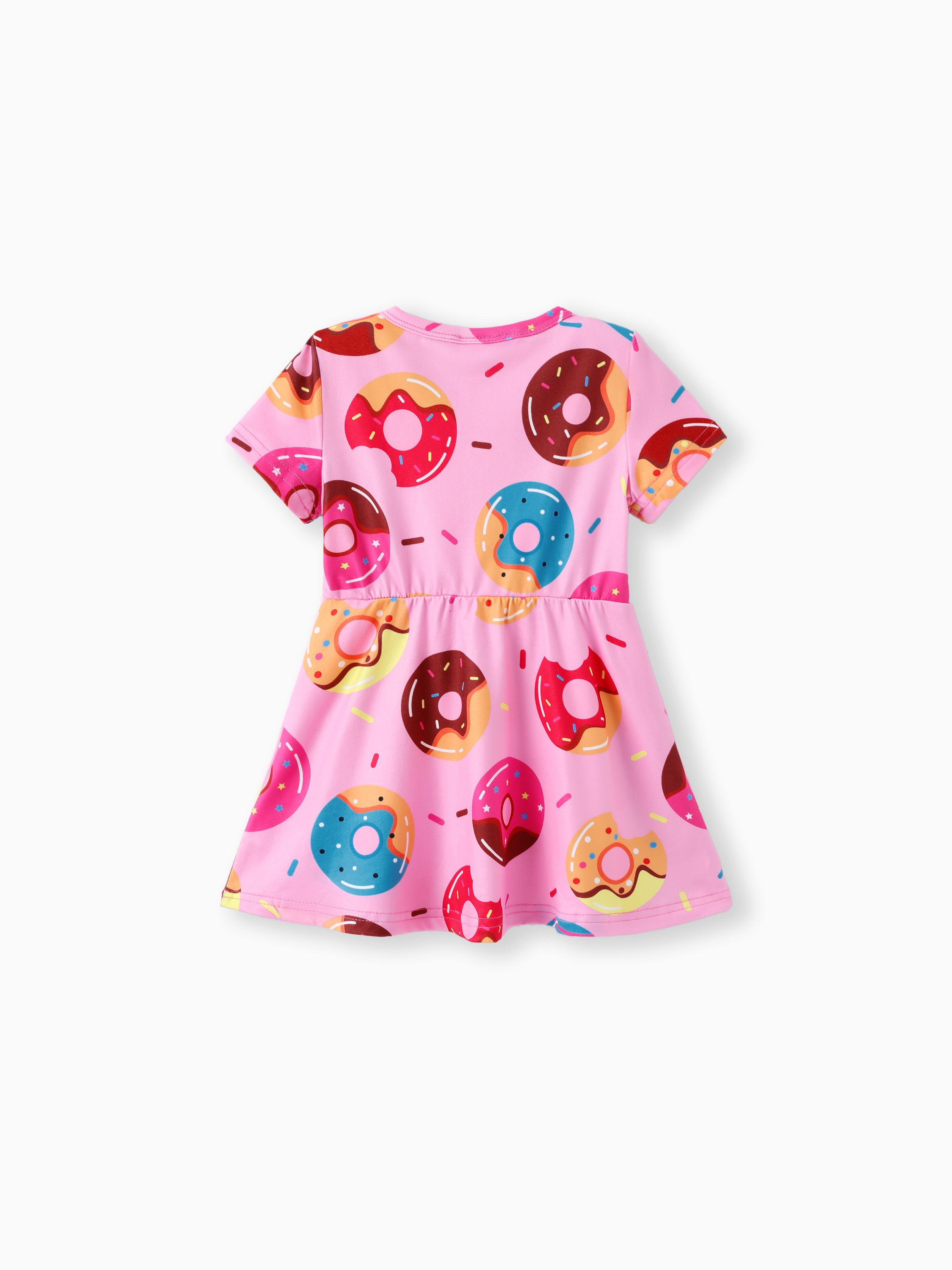 Toddler Girl Food Donut Print Short-sleeve Dress Only $11.99 PatPat US  Mobile