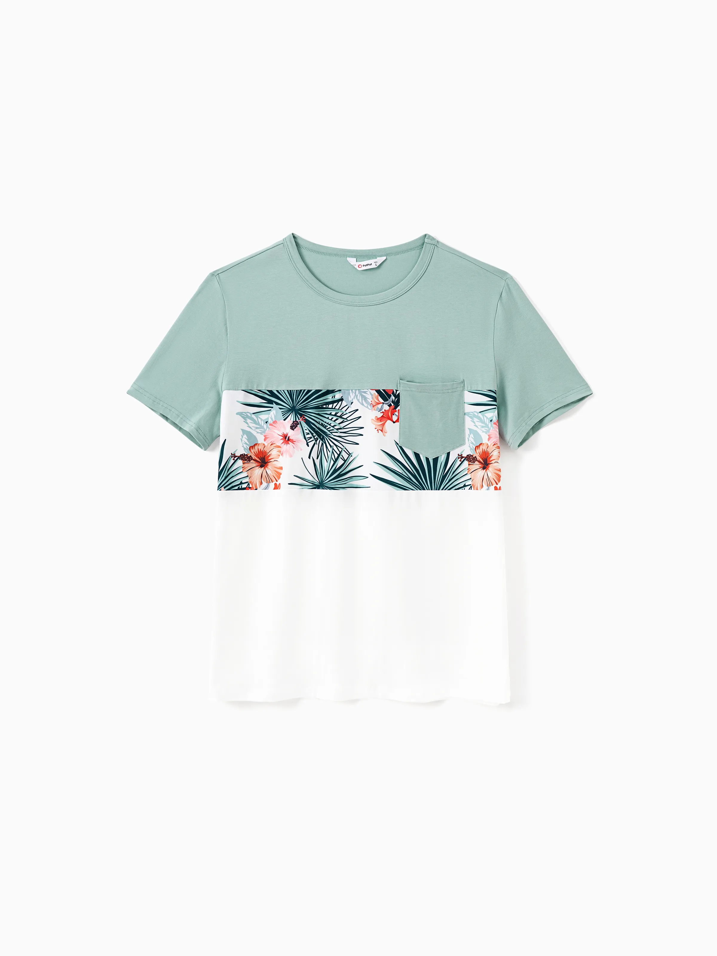 

Family Matching Sets Floral Panel Tee or Shirred Back Button Up Strap Dress With Pockets