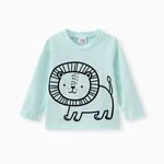 Baby/Toddler Boy/Girl Childlike Animal Pattern Long-sleeved T-shirt Light Blue