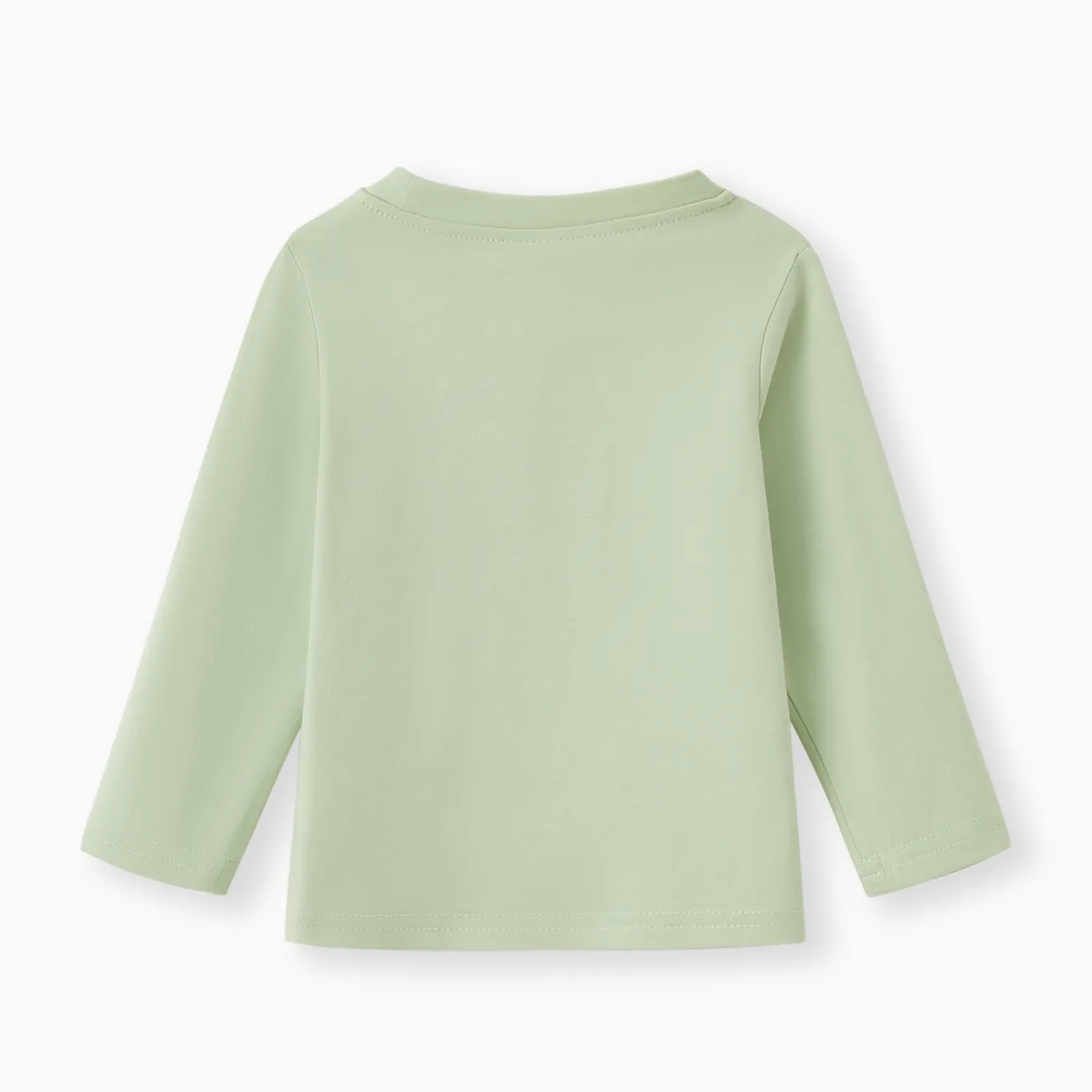 Baby/Toddler Boy/Girl Childlike Animal Pattern Long-sleeved T-shirt Pale Green big image 1