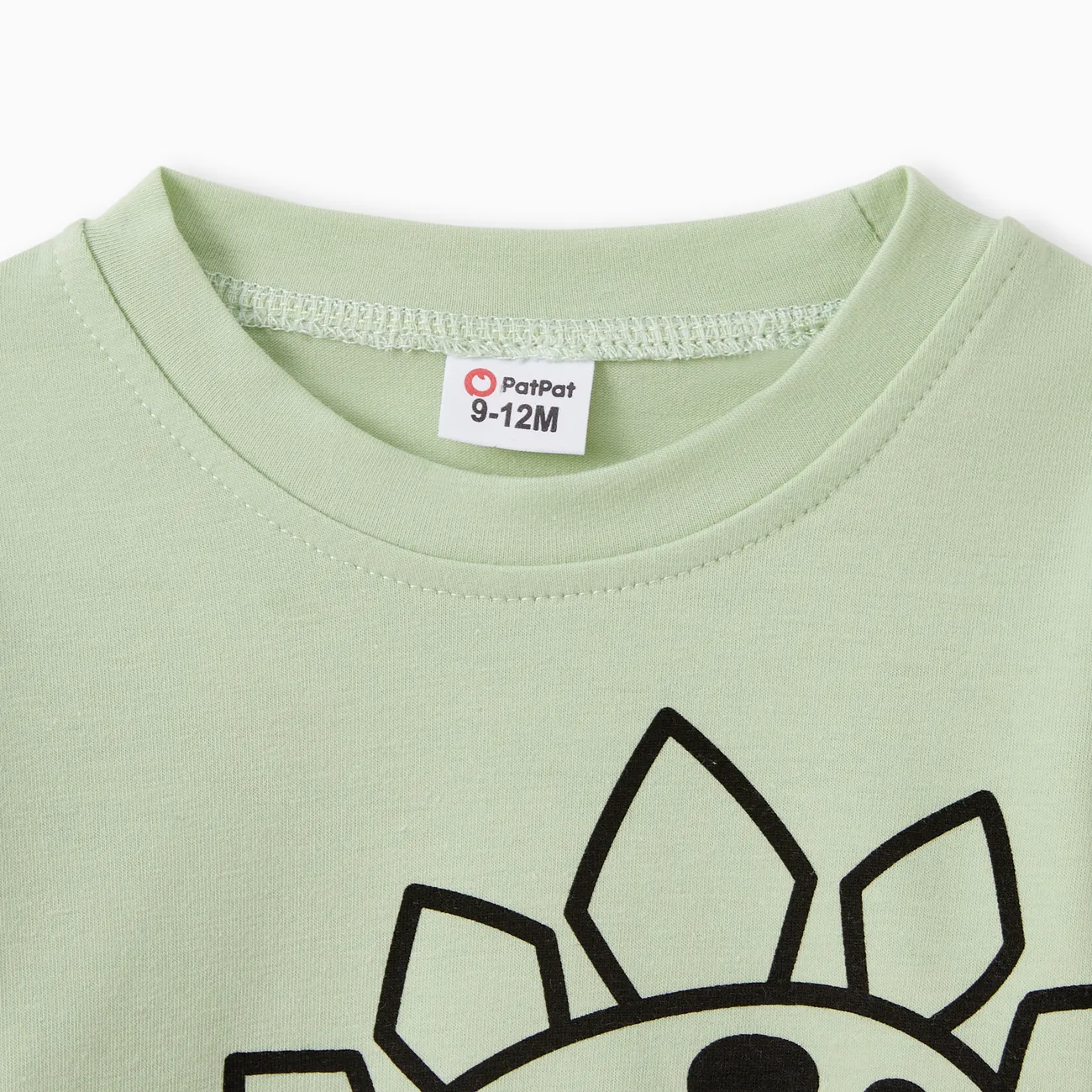 嬰兒 中性 多種動物 童趣 長袖 T恤 淡綠 big image 1