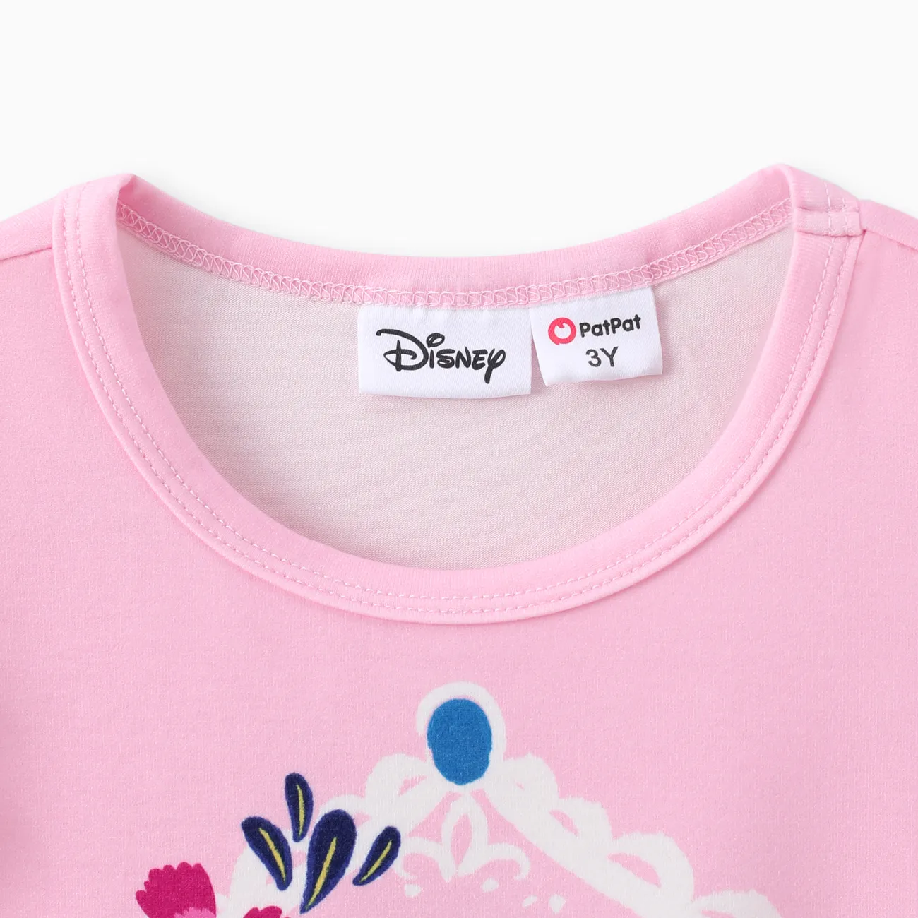 Disney Princess 2 unidades Niño pequeño Chica Volantes Infantil conjuntos de camiseta Rosado big image 1