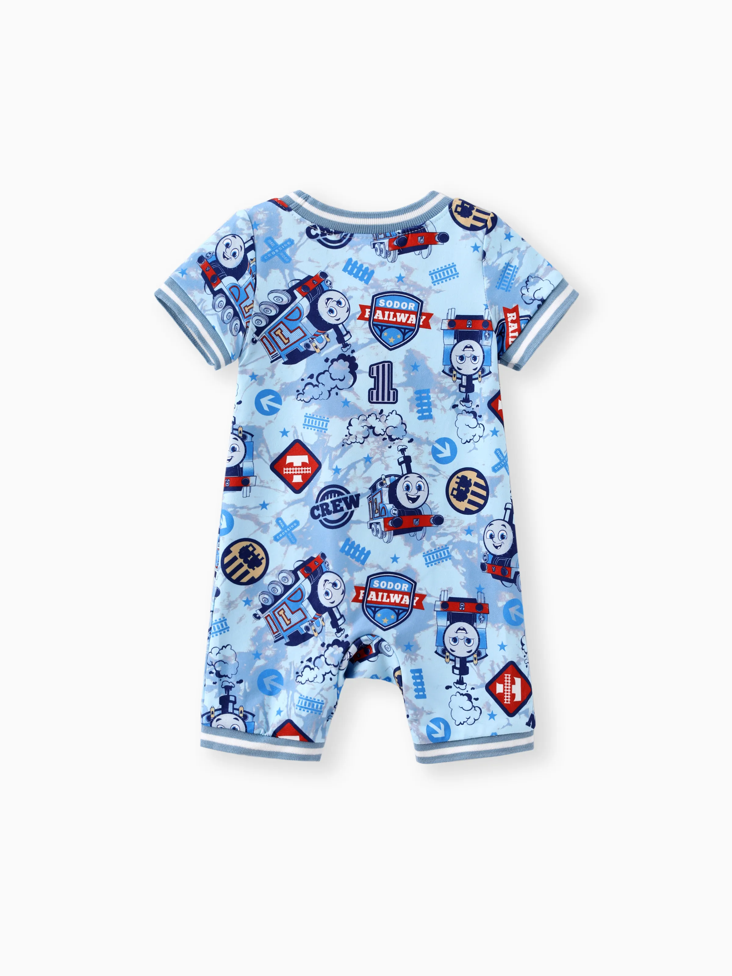 

Thomas and Friends Baby Boys 1pc Character Checkboard/Tie-dyed Print Short-sleeve Onesie