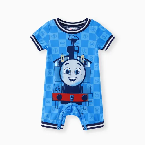 Thomas and Friends Baby Boys 1pc Character Checkboard/Tie-dyed Print Short-sleeve Onesie