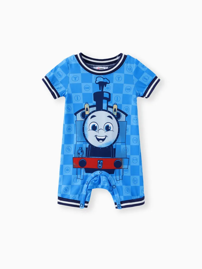 Thomas and Friends Baby Boys 1pc Character Checkboard/Tie-dyed Print Short-sleeve Onesie