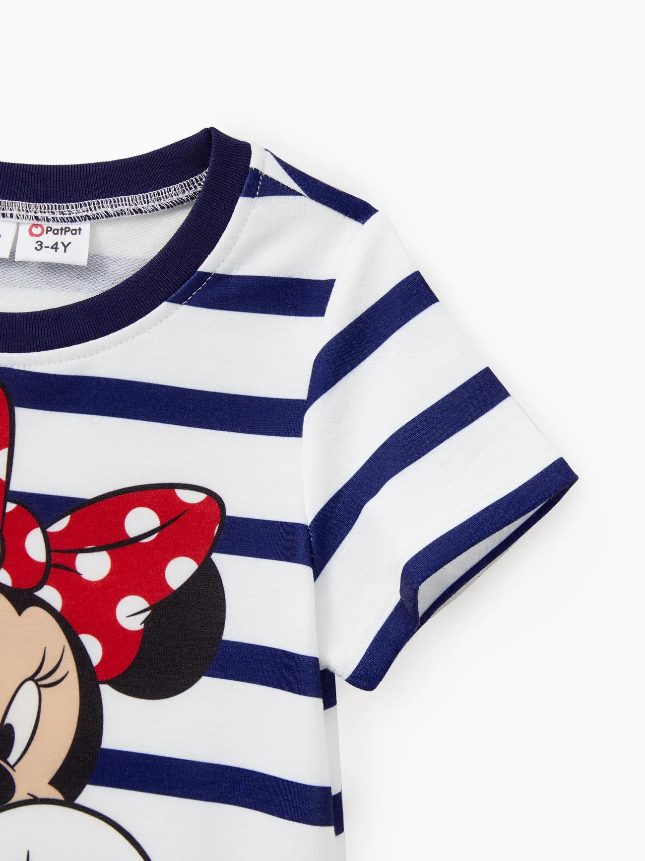 Disney Mickey and Friends Looks familiares Manga corta Conjuntos combinados para familia Tops rayas de colores big image 1