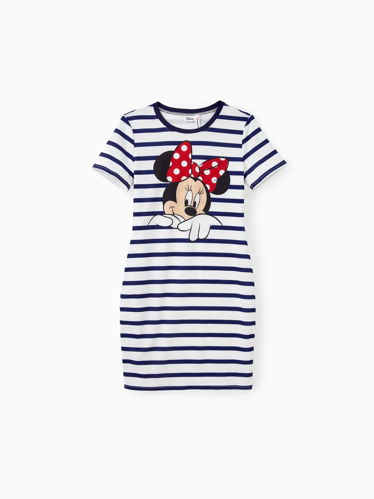 Disney Mickey and Friends Looks familiares Manga corta Conjuntos combinados para familia Tops rayas de colores big image 1