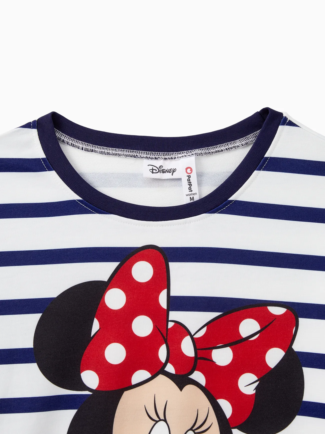 Disney Mickey and Friends Looks familiares Manga corta Conjuntos combinados para familia Tops rayas de colores big image 1