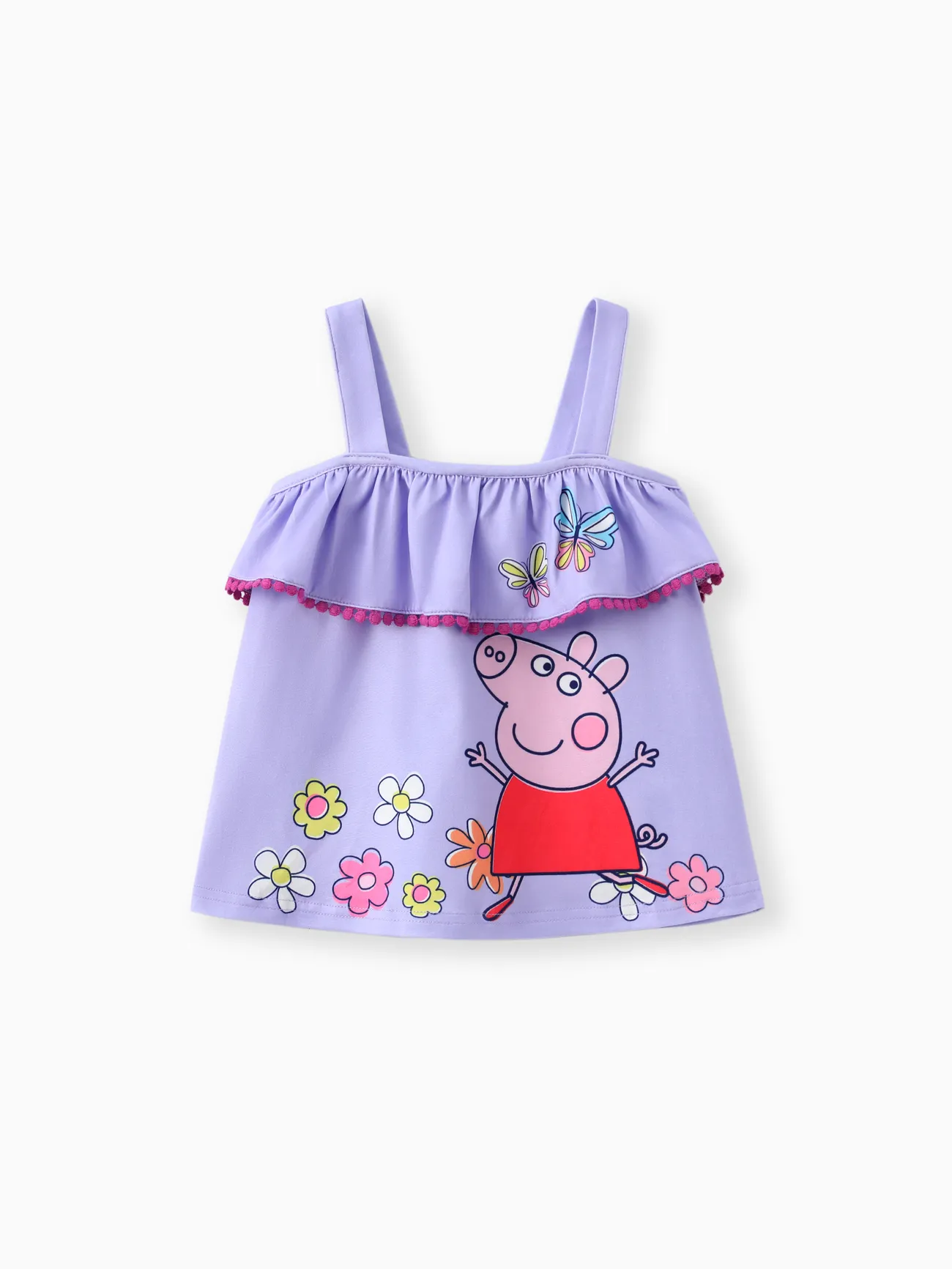 Violet - Peppa Pig 2 pièces Enfant en bas âge Fille Bord à volants Enfantin Cochon ensembles de gilet - image 2