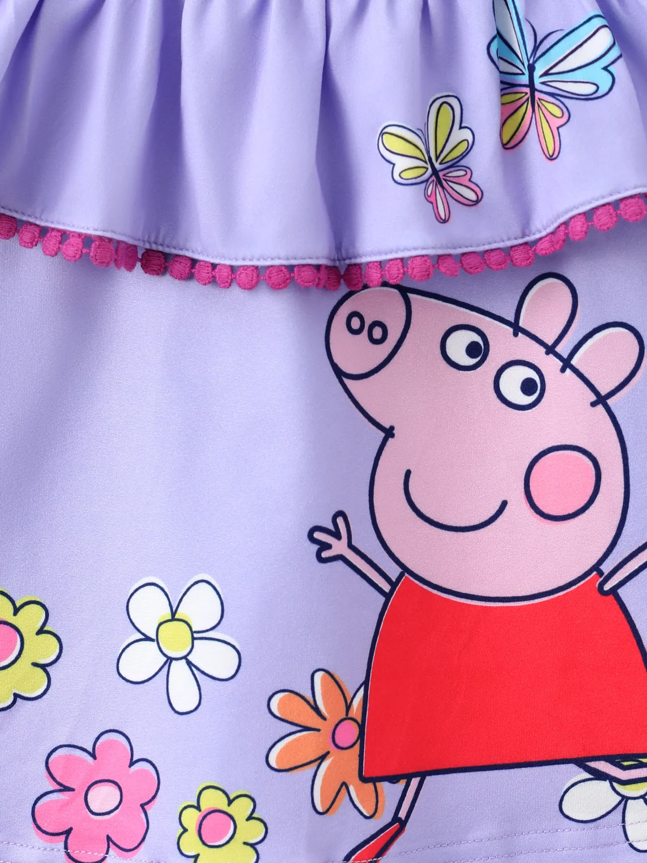 Violet - Peppa Pig 2 pièces Enfant en bas âge Fille Bord à volants Enfantin Cochon ensembles de gilet - image 5