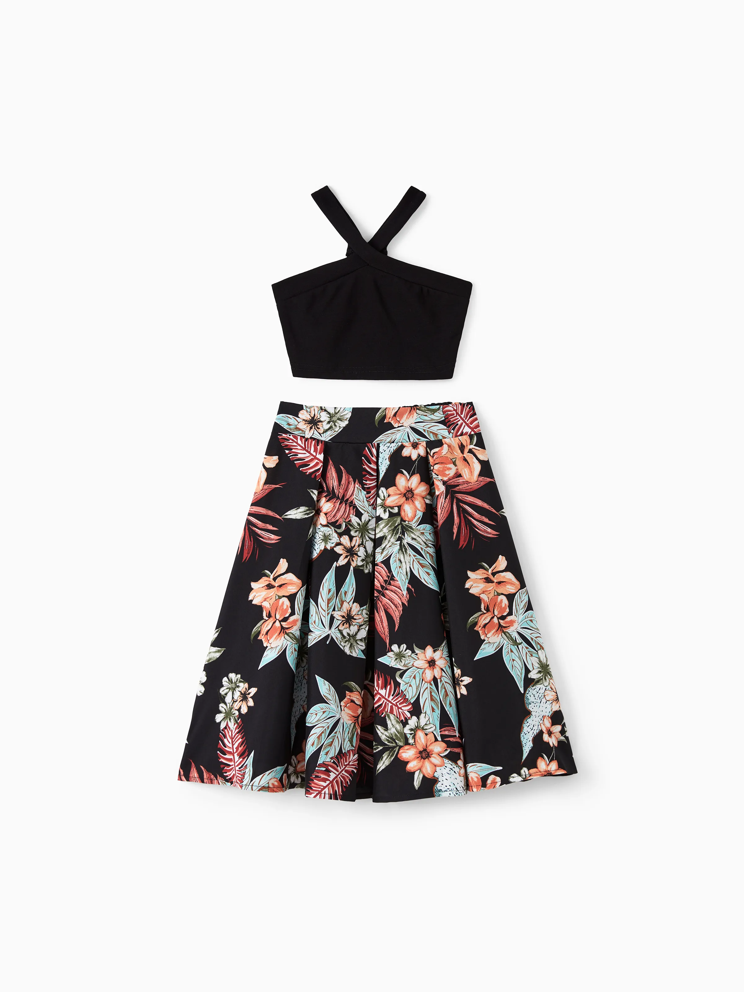 

Family Matching Sets Floral Beach Shirt or Cross top A-line Skirt Co-ord Set