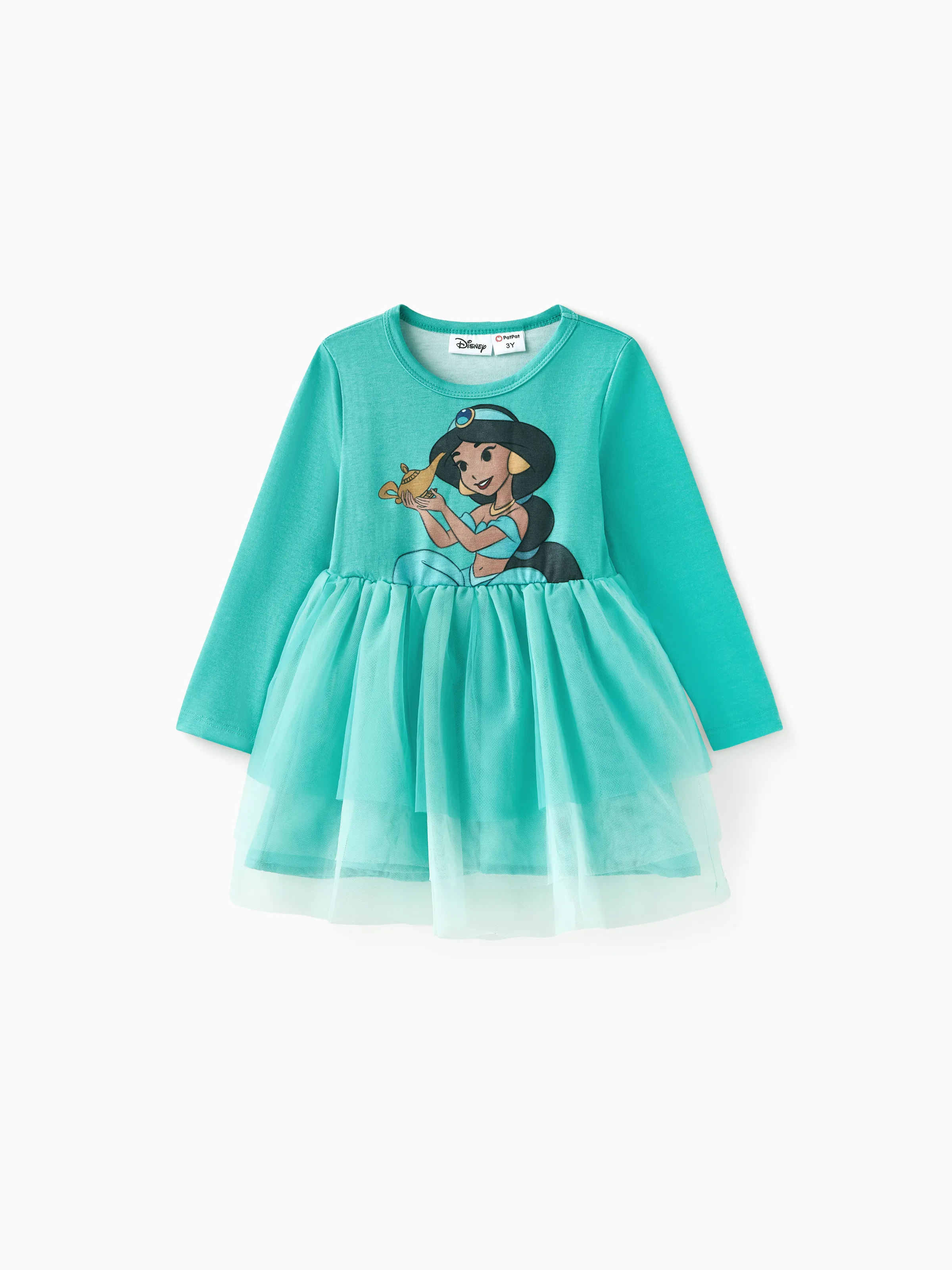 

Disney Princess Toddler Girl Character Naia™ Print Long-sleeve Mesh Overlay Fairy Tulle Dress