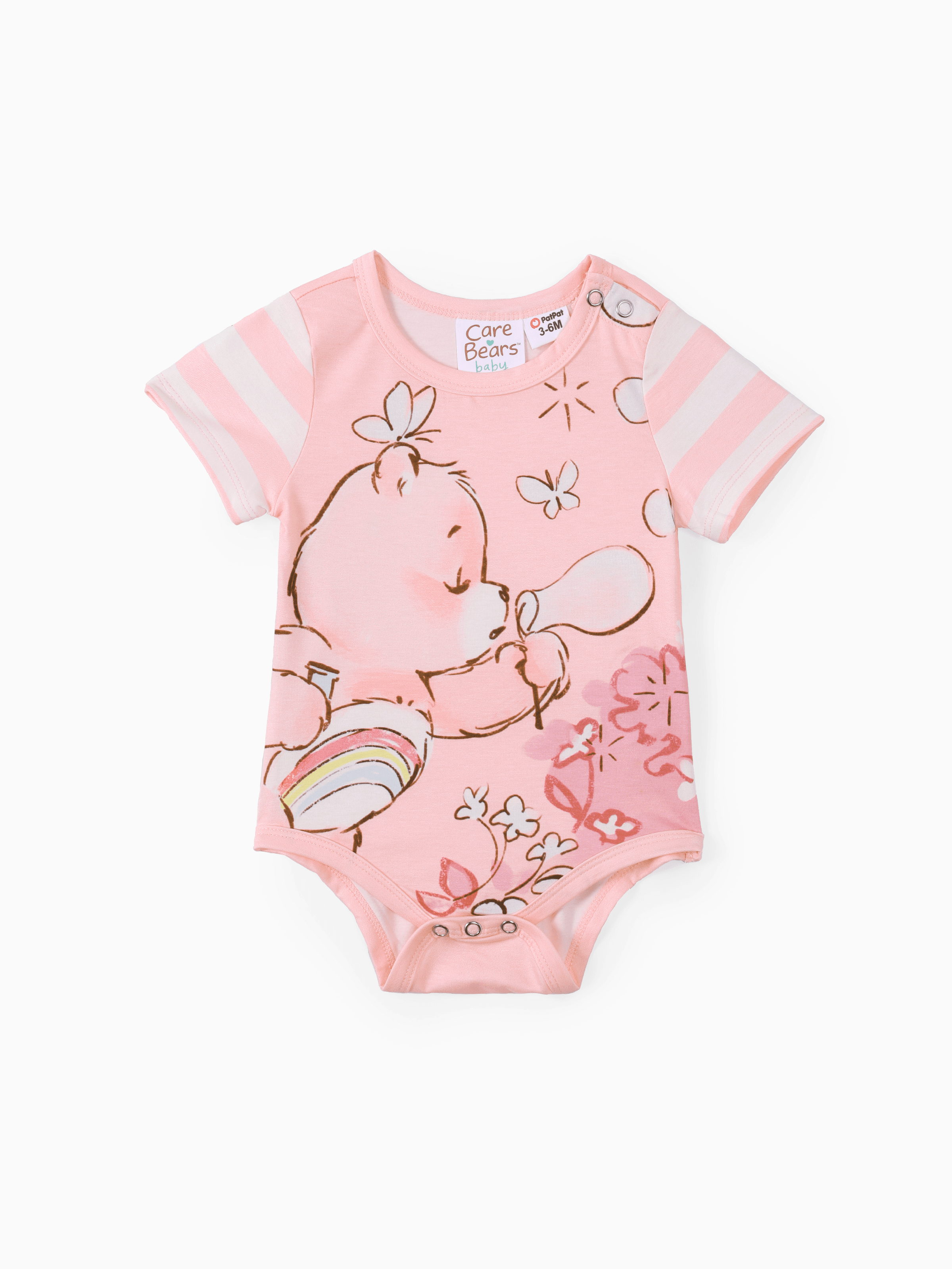 

Care Bears Baby Boy/Girl Striped Short-sleeve Graphic Naia™ Romper