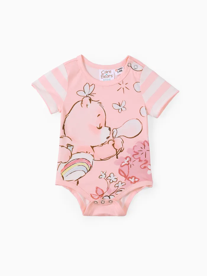 Care Bears Baby Boy/Girl Striped Short-sleeve Graphic Naia™ Romper