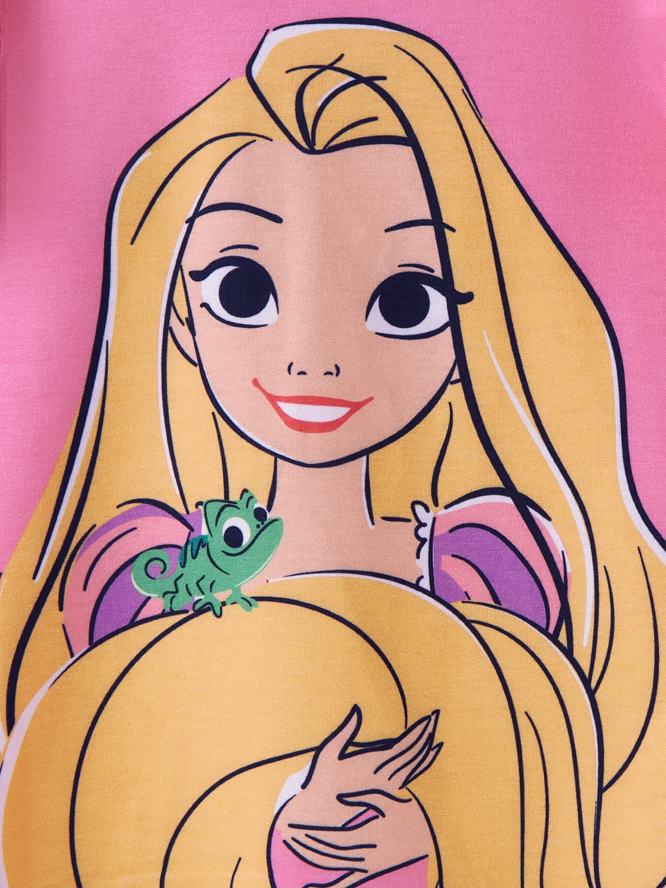Disney Princess Niño pequeño Chica Volantes Infantil Manga corta Camiseta Roseo big image 1
