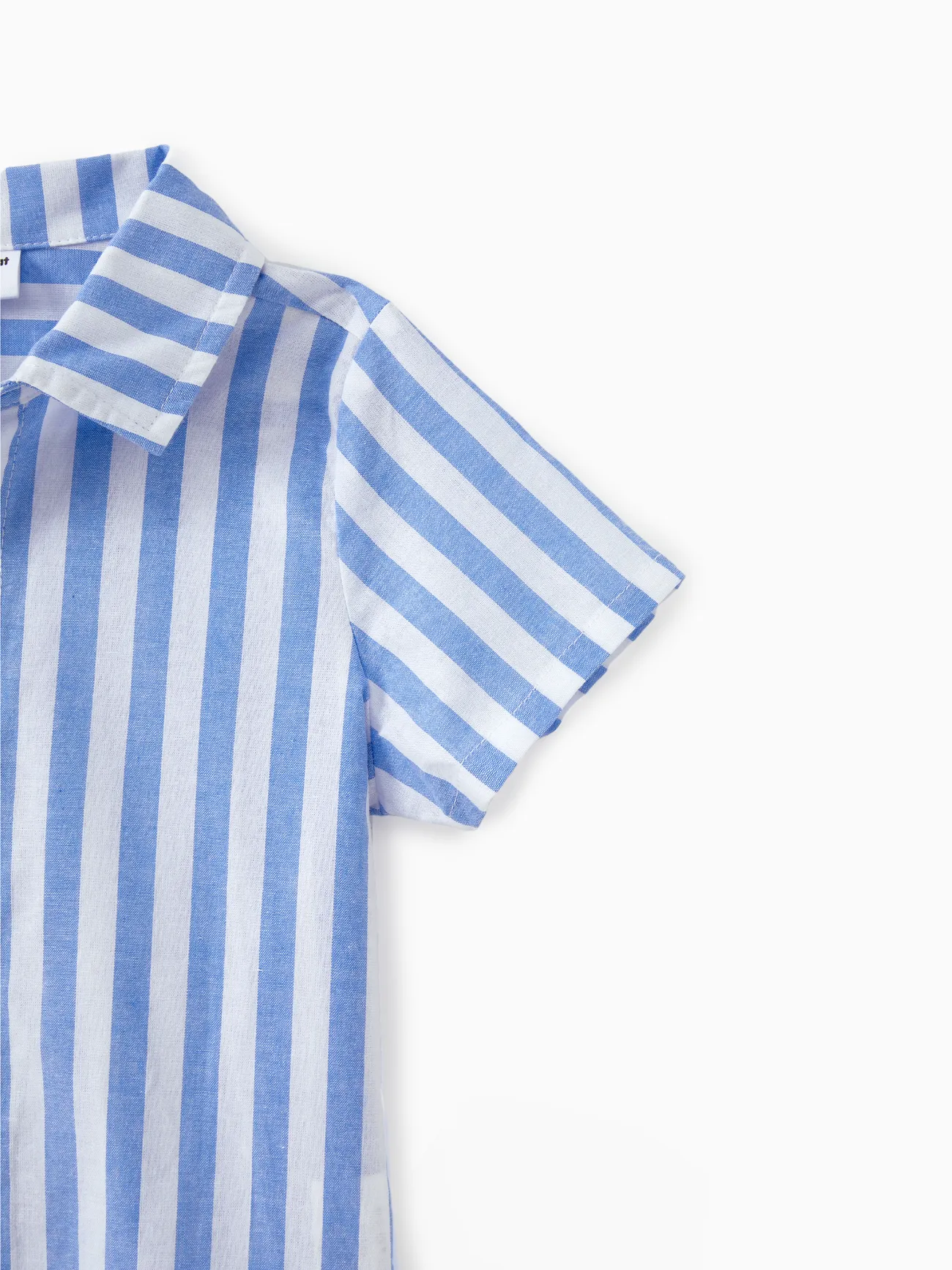 Boy - Blue & White Striped Matching Vacation Set - Off-Shoulder Shirred Dress or Casual Cruise Shirt - BLUEWHITE - image 19