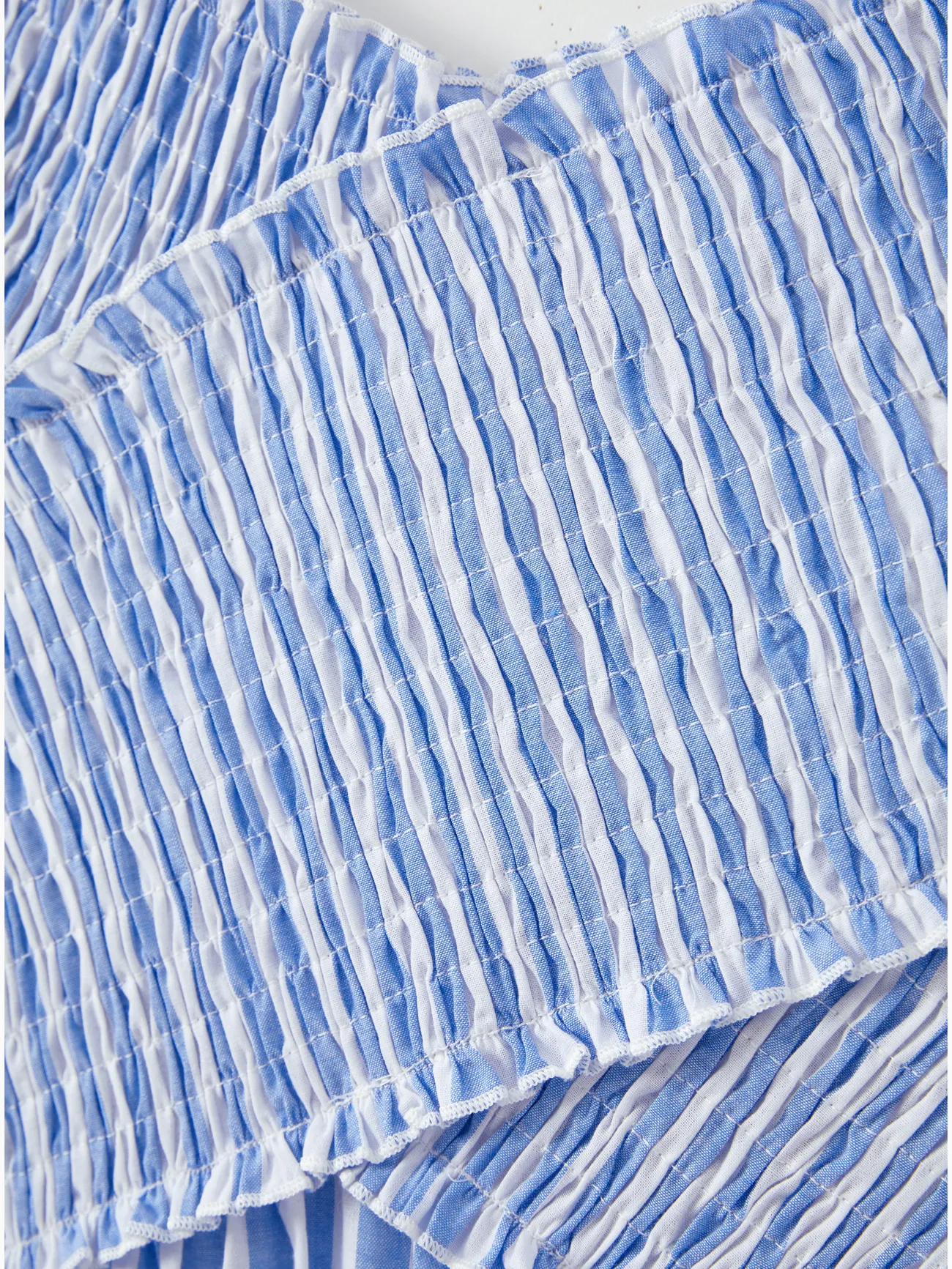 Women - Blue & White Striped Matching Vacation Set - Off-Shoulder Shirred Dress or Casual Cruise Shirt - BLUEWHITE - image 4
