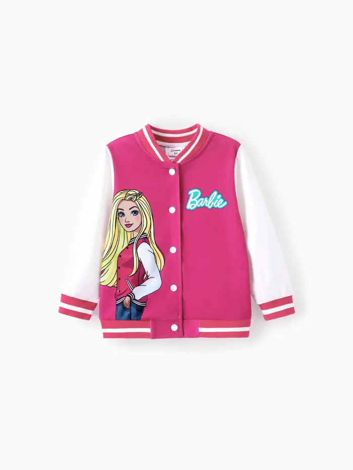 Barbie Toddler/Kids Girls Naia™ Letter Print Colorblock Lightweight Bomber Jacket
