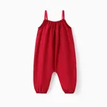 Cotton Loose-fit Solid Color Lightweight Jumpsuit for Baby Unisex Burgundy