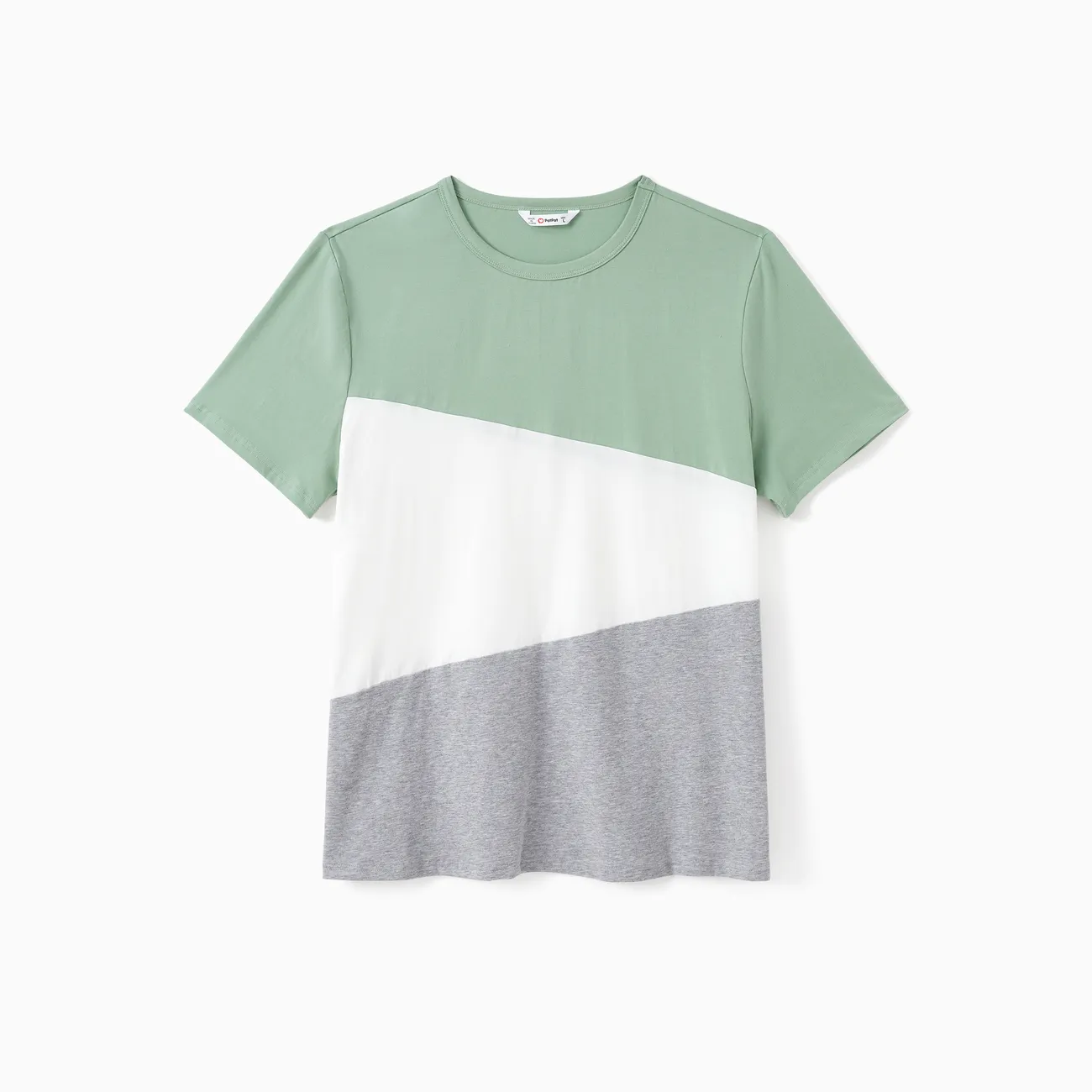 Family Matching Color Block Tee or Green Cami Top Spliced Tulle Strap Dress