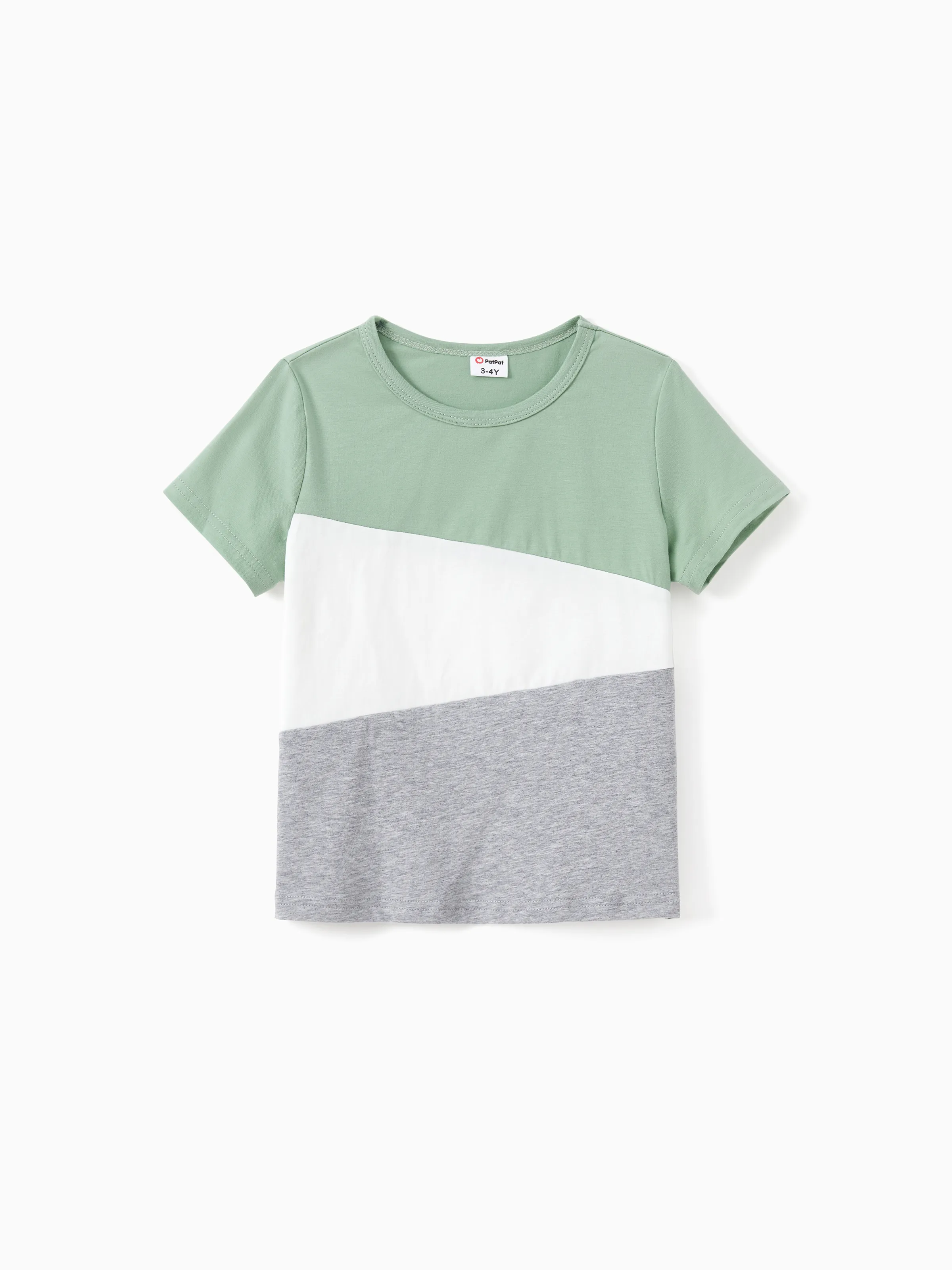 

Family Matching Color Block Tee or Green Cami Top Spliced Tulle Strap Dress