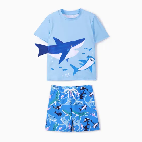 Kid Boy 2件鯊魚印花泳裝套裝