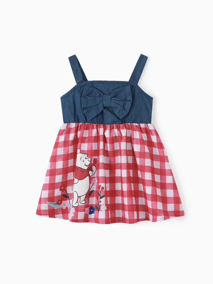 Disney Winnie Puuh 1pc Baby/Kleinkind Mädchen Bowknot Design Karo/Blumenmuster Kleid
