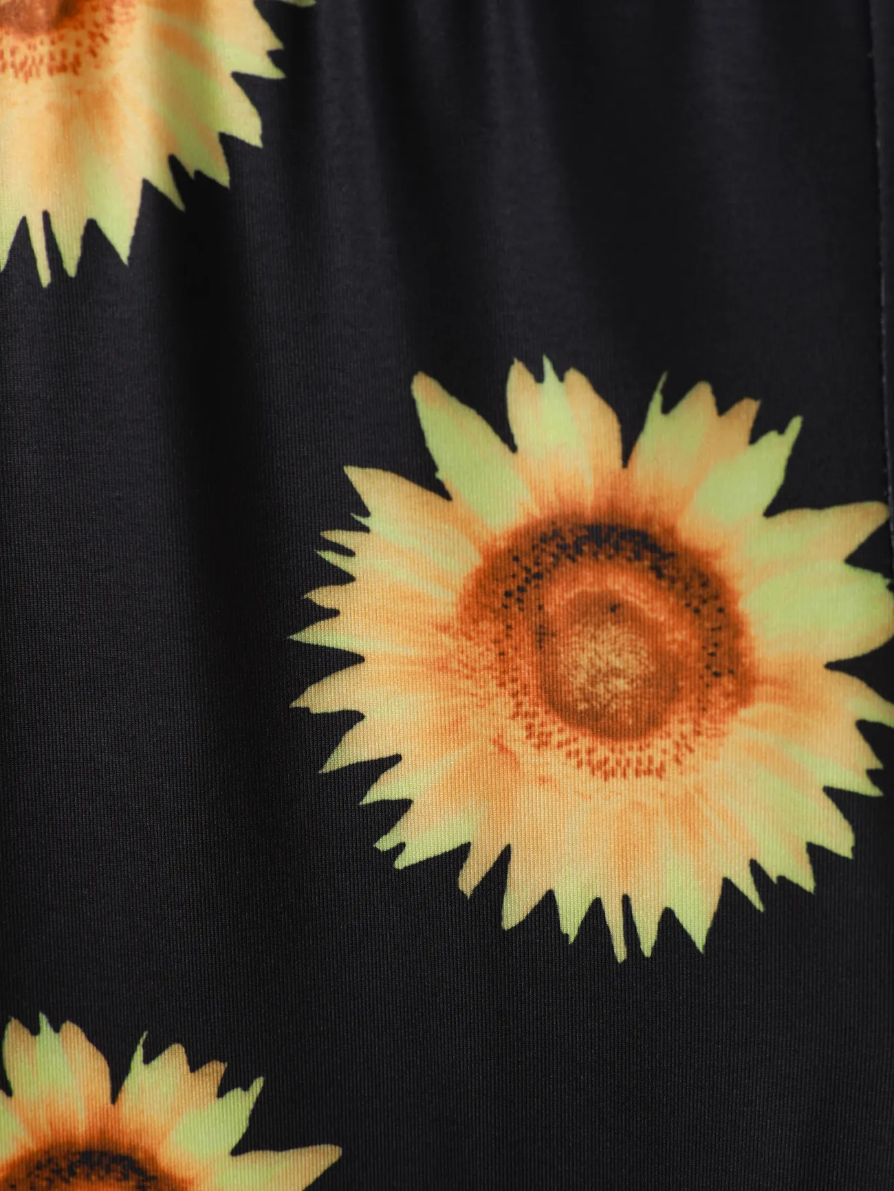 2件 大童 套裝 女 植物花卉 立體造型 短褲套裝 黃色 big image 1
