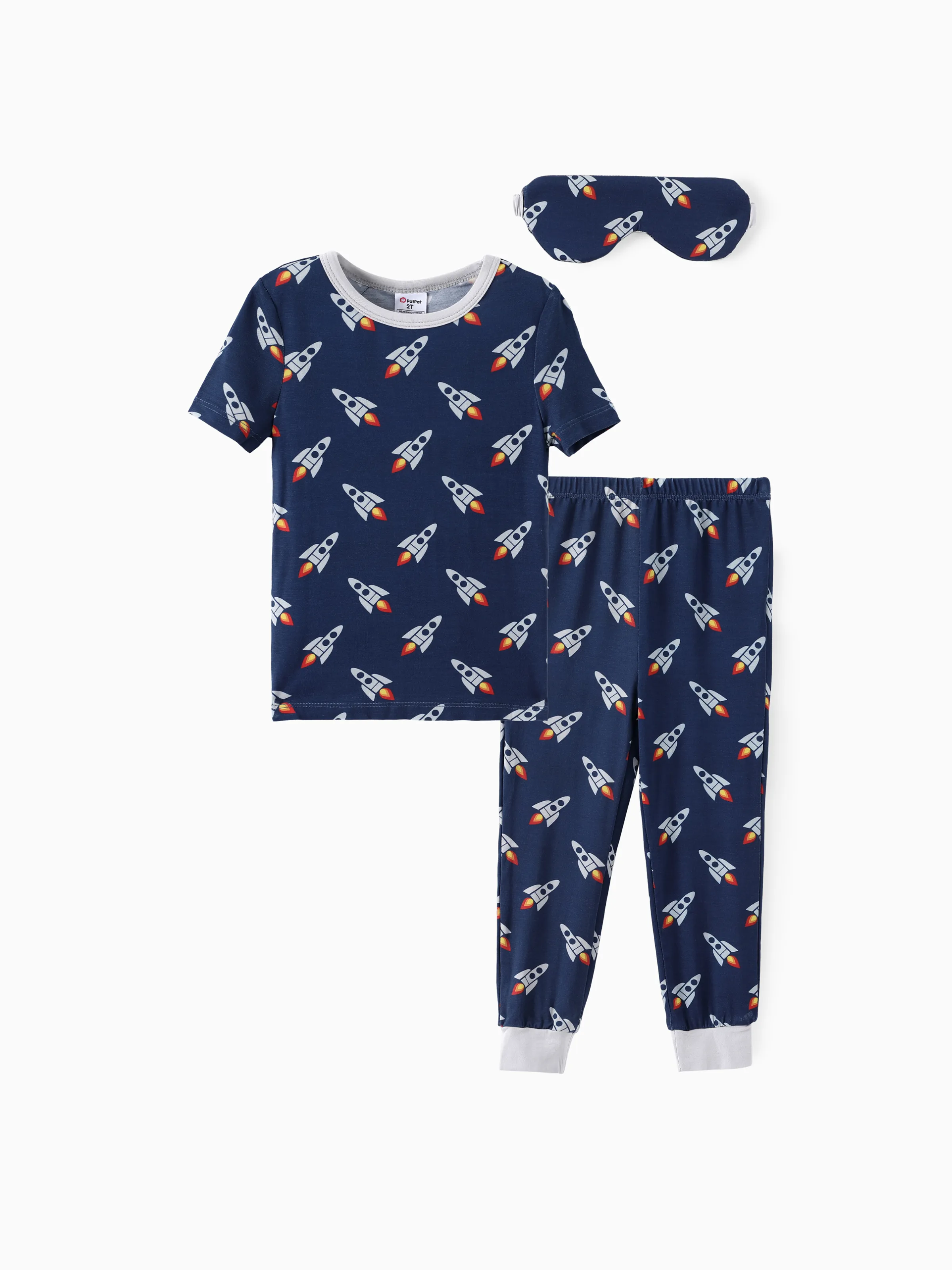 3pcs Kleinkind Junge Kindlich Eng Bambus Stoff Pyjama Set