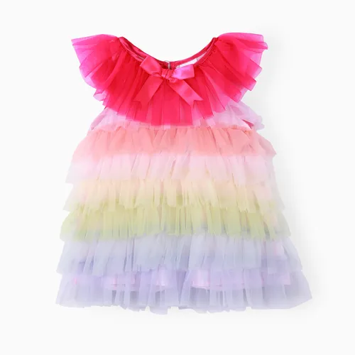 Baby Girls Sweet Multi-layered Cotton Chinlon Dress Set