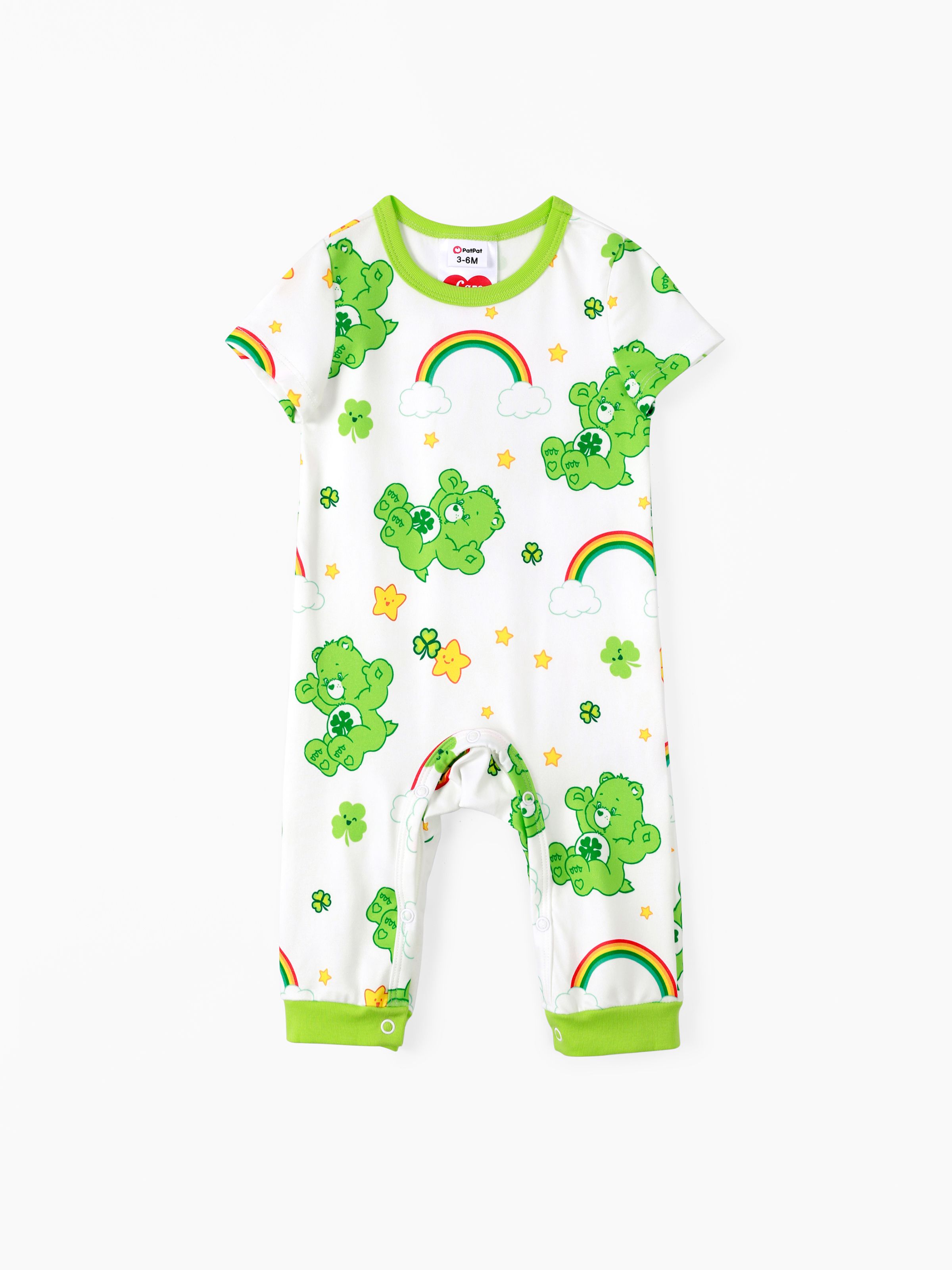 

Care Bears 1pc Saint Patrick's Day Baby Girl/Boy Rainbow Character Print Jumpsuit