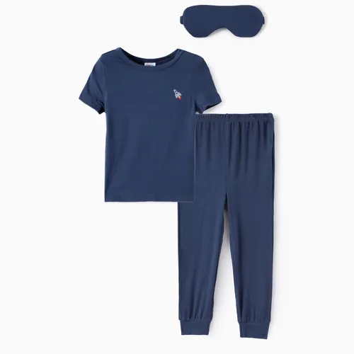 Toddler Boy 3pcs Solid Color Pajamas Set
